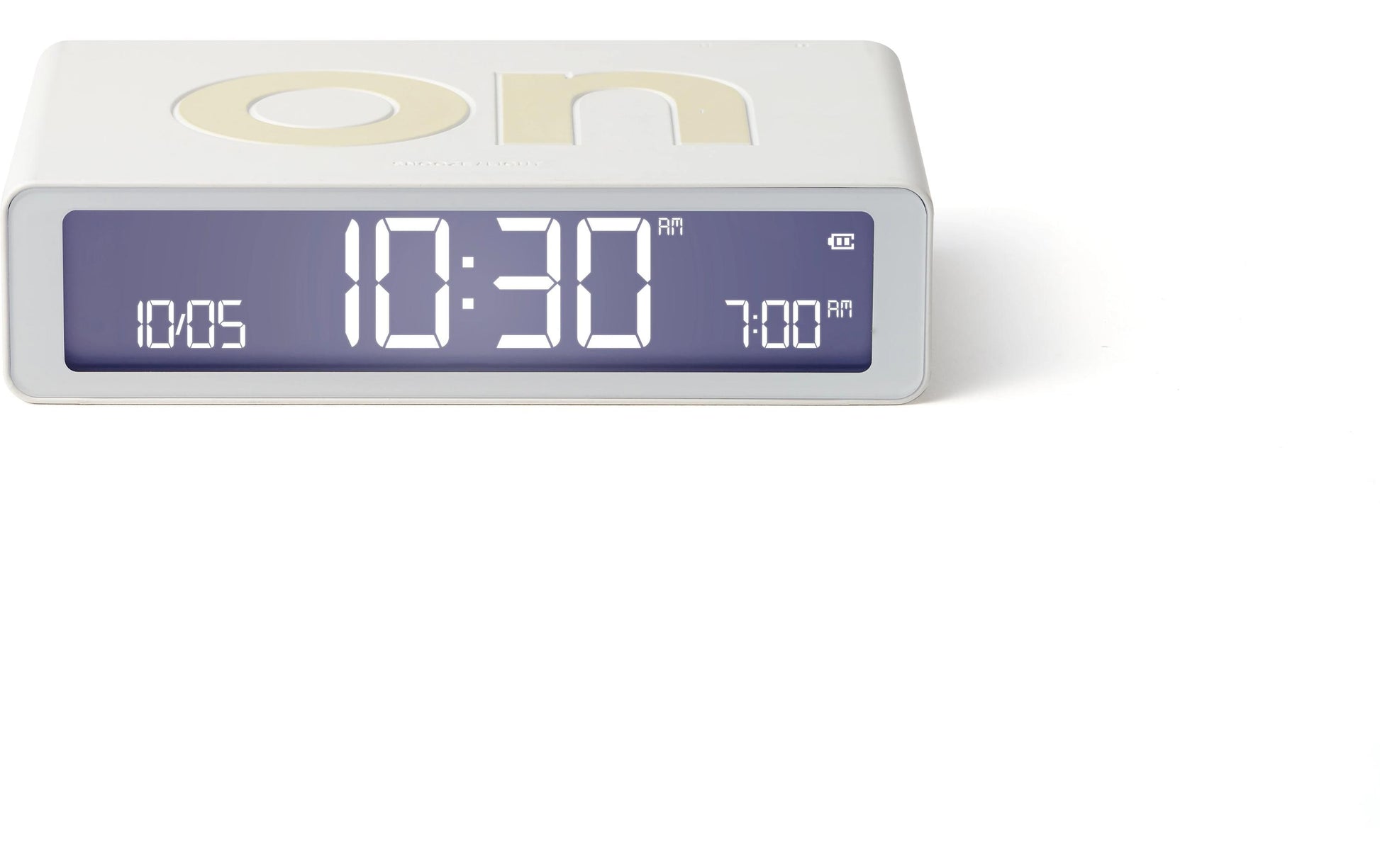 LEXON Flip Classic Digitalwecker, Schlummerfunktion, USB – 10,4 × 2,6 × 6,5 cm, Weiss