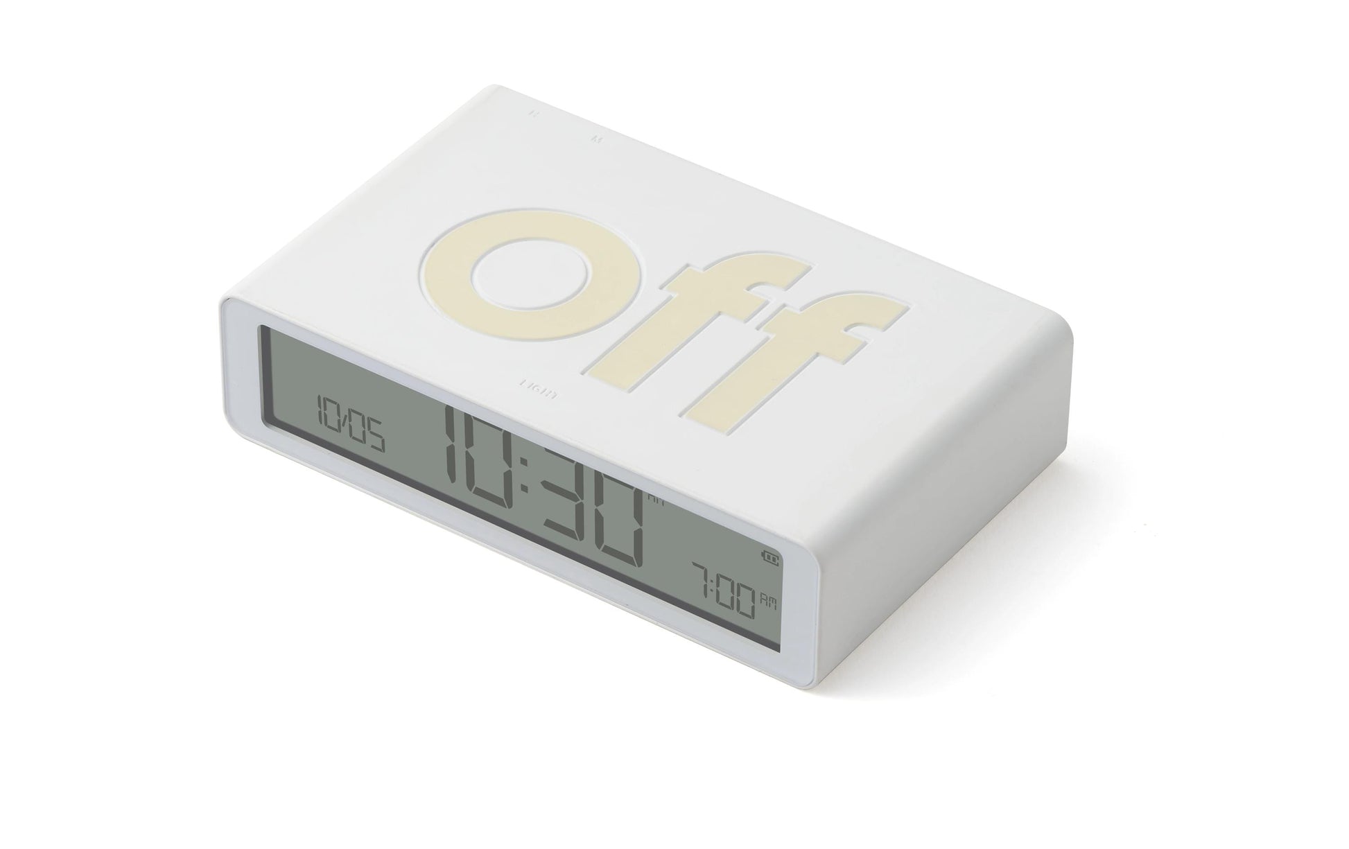 LEXON Flip Classic Digitalwecker, Schlummerfunktion, USB – 10,4 × 2,6 × 6,5 cm, Weiss