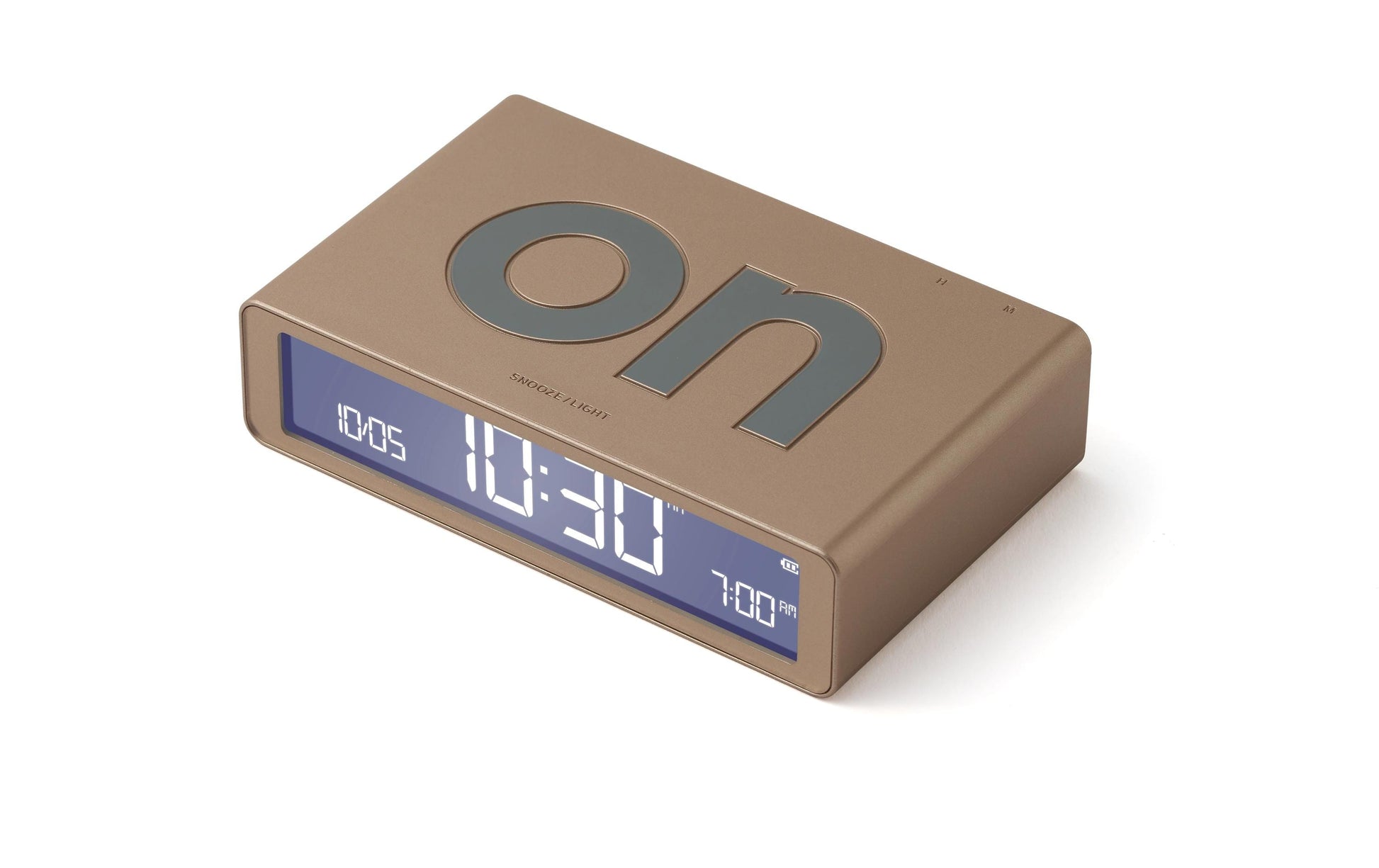 LEXON Flip Classic Digitalwecker, Schlummerfunktion, USB, 10,4 × 2,6 × 6,5 cm, Gold
