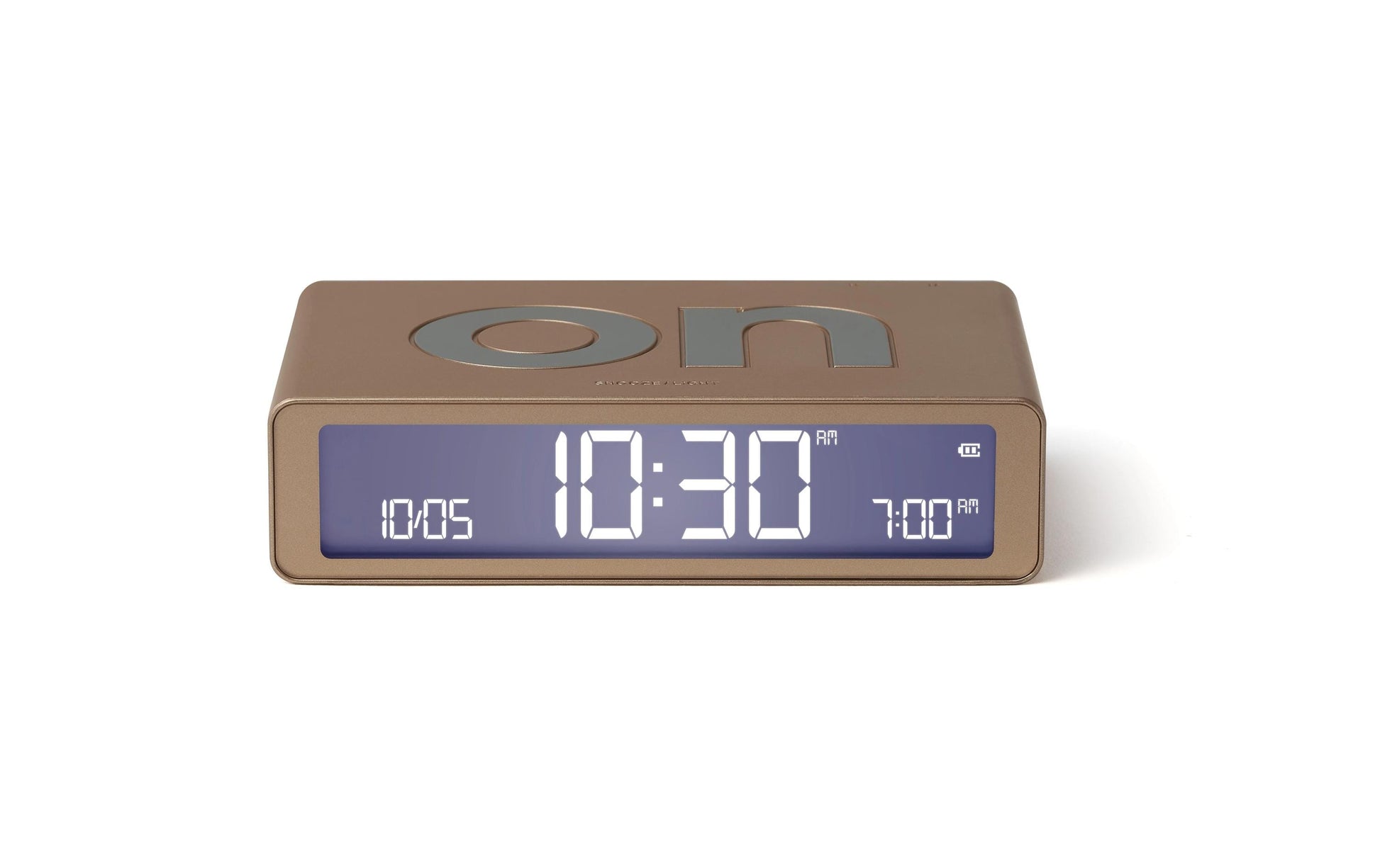 LEXON Flip Classic Digitalwecker, Schlummerfunktion, USB, 10,4 × 2,6 × 6,5 cm, Gold