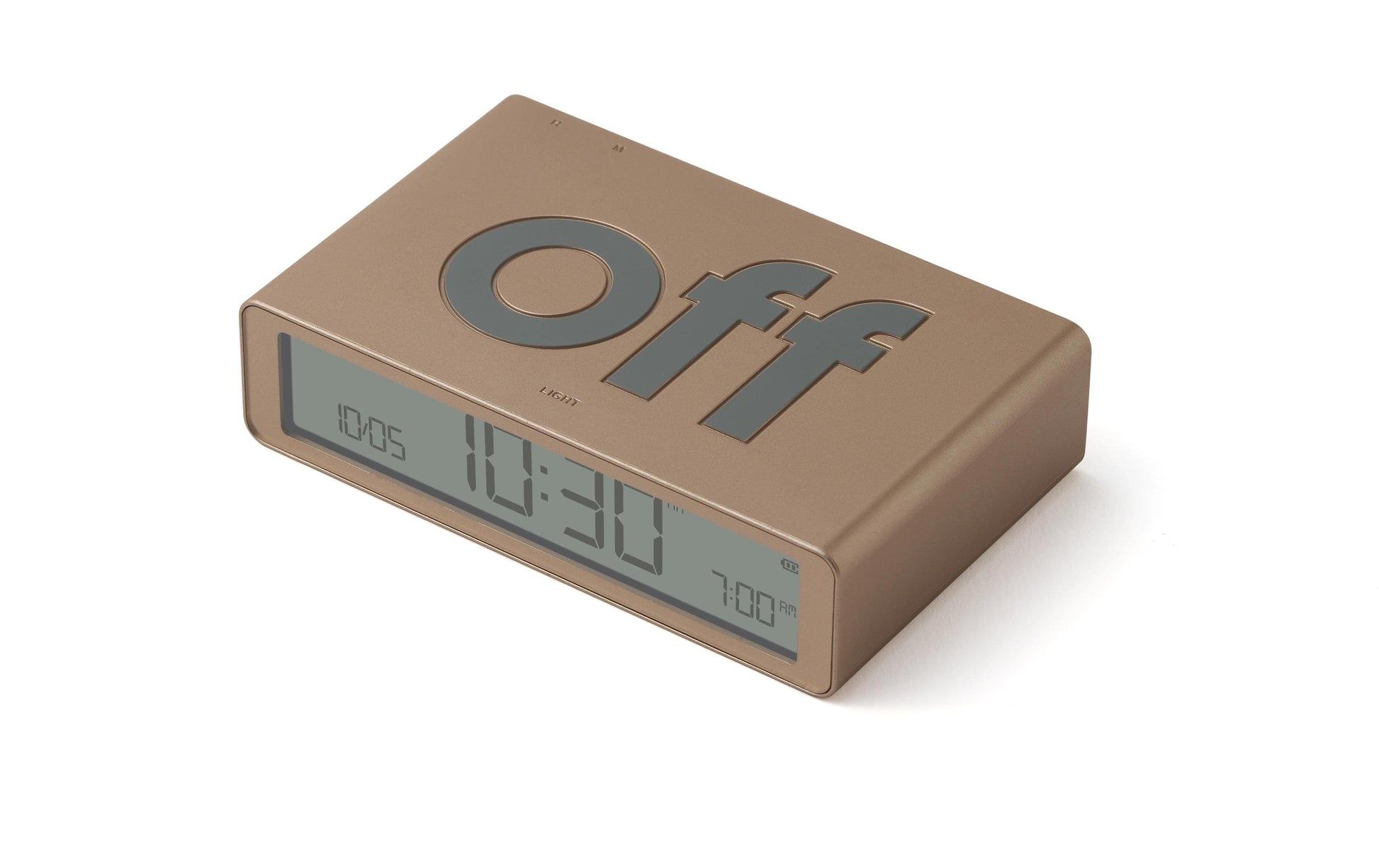 LEXON Flip Classic Digitalwecker, Schlummerfunktion, USB, 10,4 × 2,6 × 6,5 cm, Gold