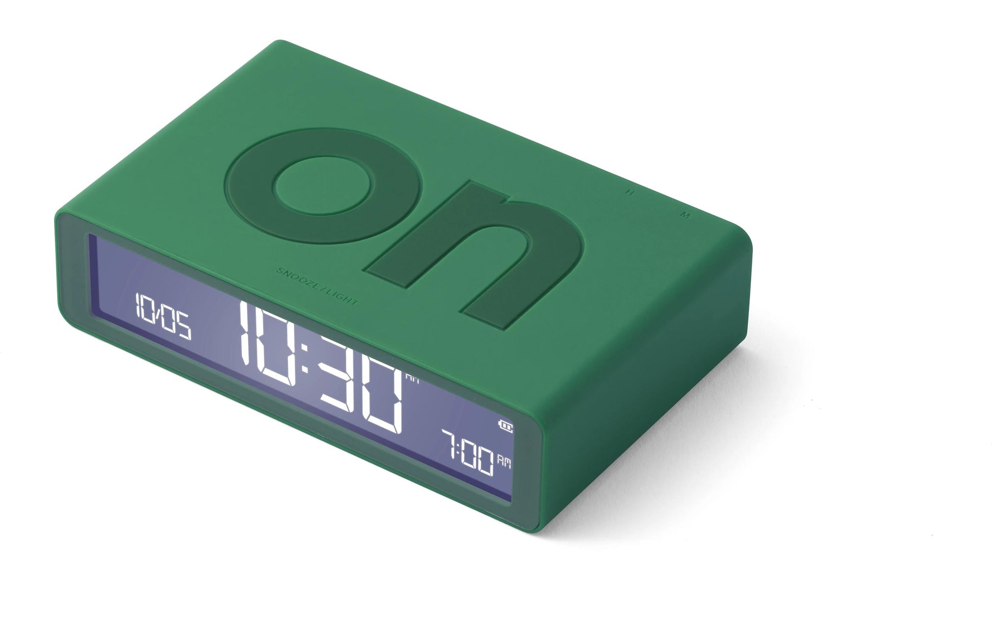 LEXON Wecker Flip Classic – digital – 10,4 × 2,6 × 6,5 cm, grün, Schlummerfunktion, USB