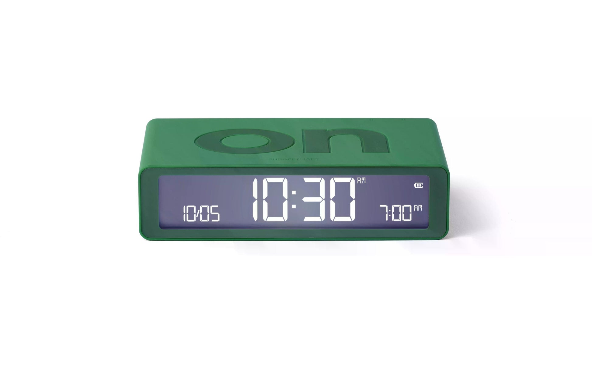 LEXON Wecker Flip Classic – digital – 10,4 × 2,6 × 6,5 cm, grün, Schlummerfunktion, USB