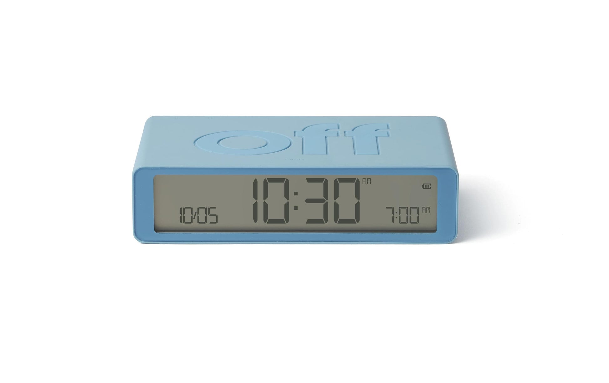 LEXON Flip Classic Digitalwecker – Funk, Snooze, USB, 10,4 × 2,6 × 6,5 cm, Hellblau