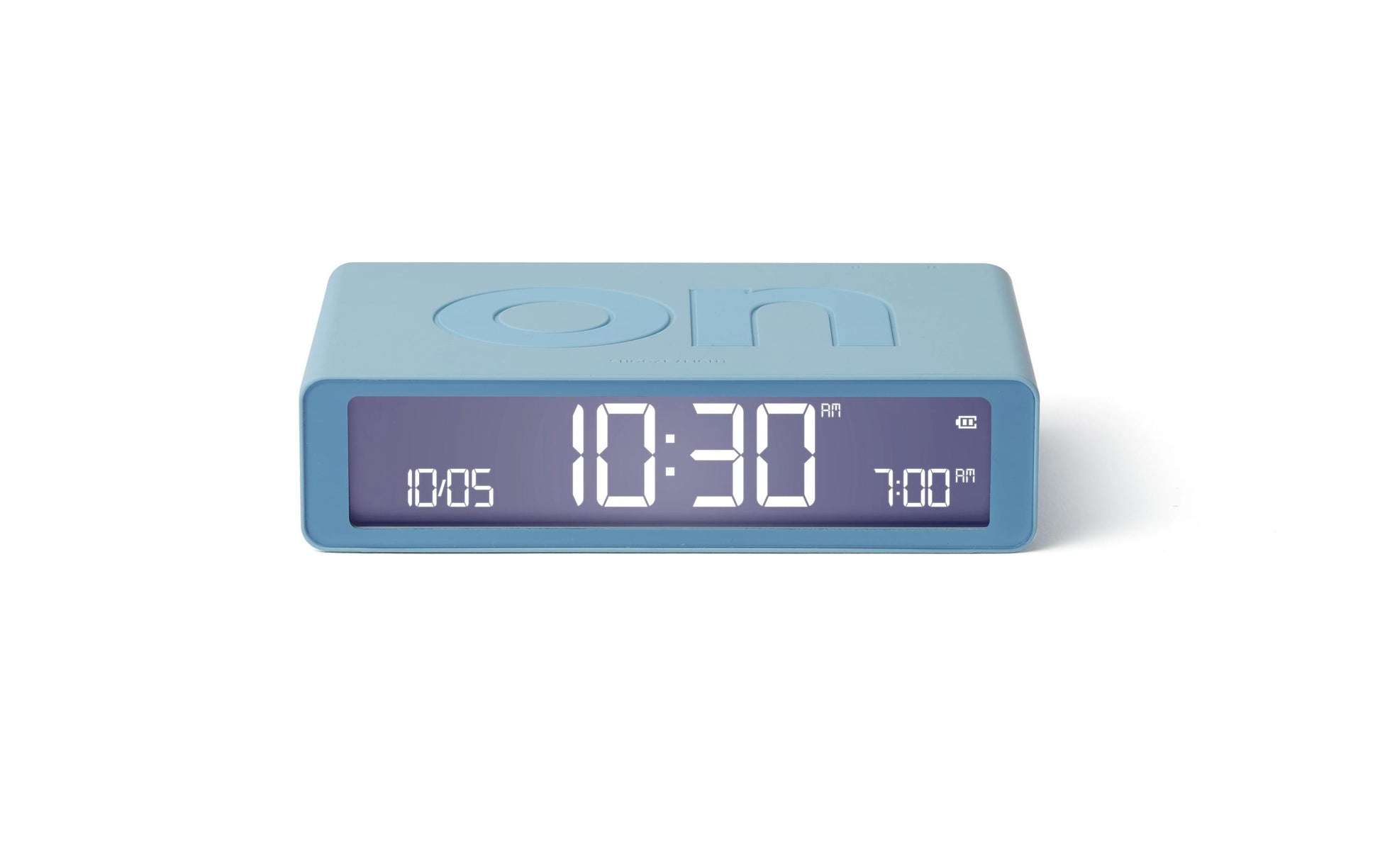 LEXON Flip Classic Digitalwecker – Funk, Snooze, USB, 10,4 × 2,6 × 6,5 cm, Hellblau