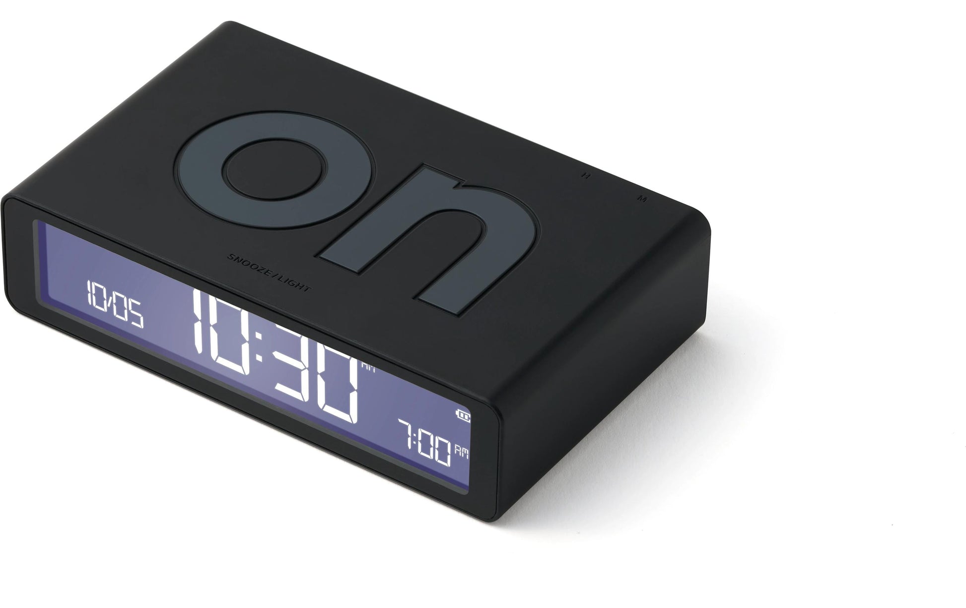 Lexon Wecker Flip Classic – digital – 10,4 × 2,6 × 6,5 cm, schwarz, Snooze, USB