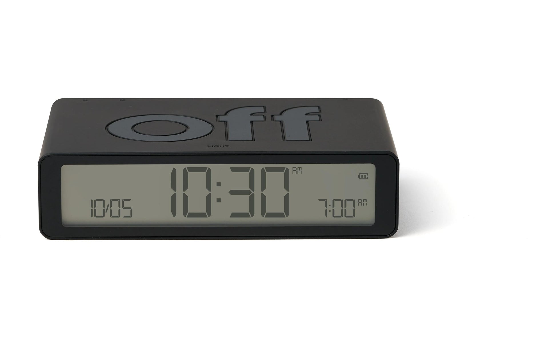 Lexon Wecker Flip Classic – digital – 10,4 × 2,6 × 6,5 cm, schwarz, Snooze, USB