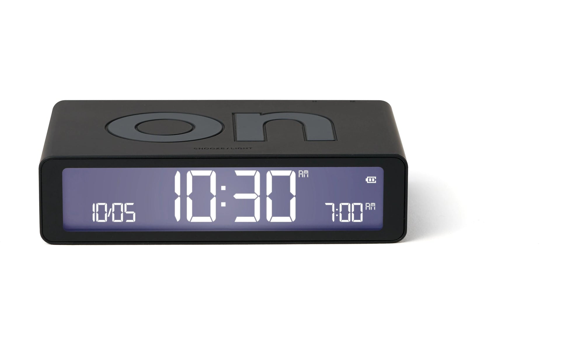 Lexon Wecker Flip Classic – digital – 10,4 × 2,6 × 6,5 cm, schwarz, Snooze, USB