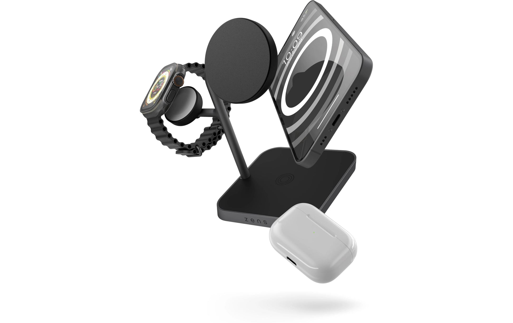 Zens Office Pro 3 Ladestation – 25 W, Qi2, MagSafe-kompatibel – für Kopfhörer, Smartphone, Smartwatch