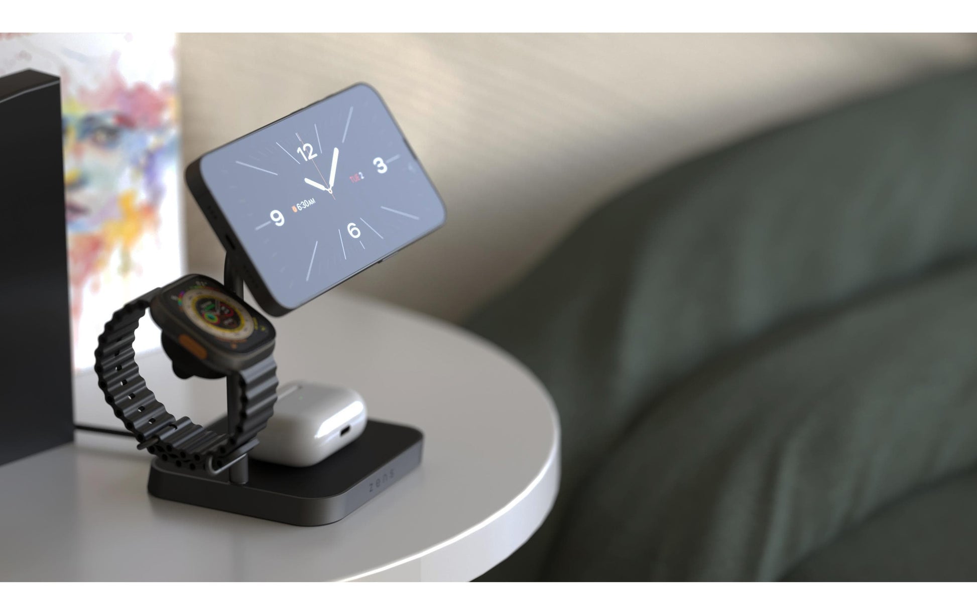 Zens Office Pro 3 Ladestation – 25 W, Qi2, MagSafe-kompatibel – für Kopfhörer, Smartphone, Smartwatch