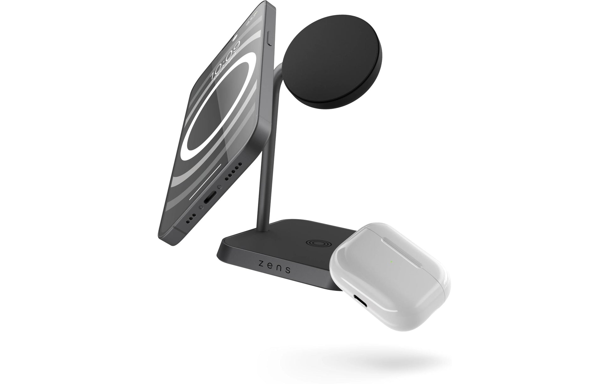 ZENS Ladestation – 15 W, Qi2, MagSafe-kompatibel – für iPhone 12+, AirPods (2, 3, Pro)