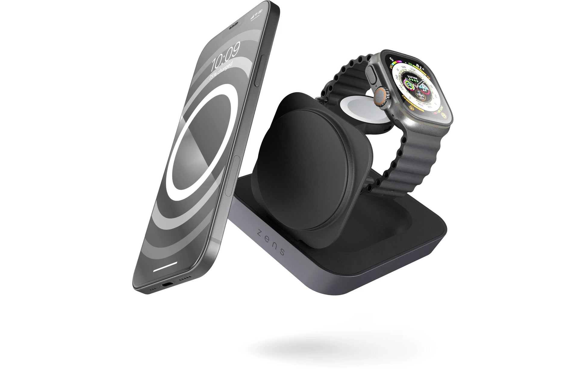 ZENS Nightstand Pro 2 Ladestation – 20 W, Qi2, MagSafe-kompatibel – für Kopfhörer, Smartphone, Smartwatch