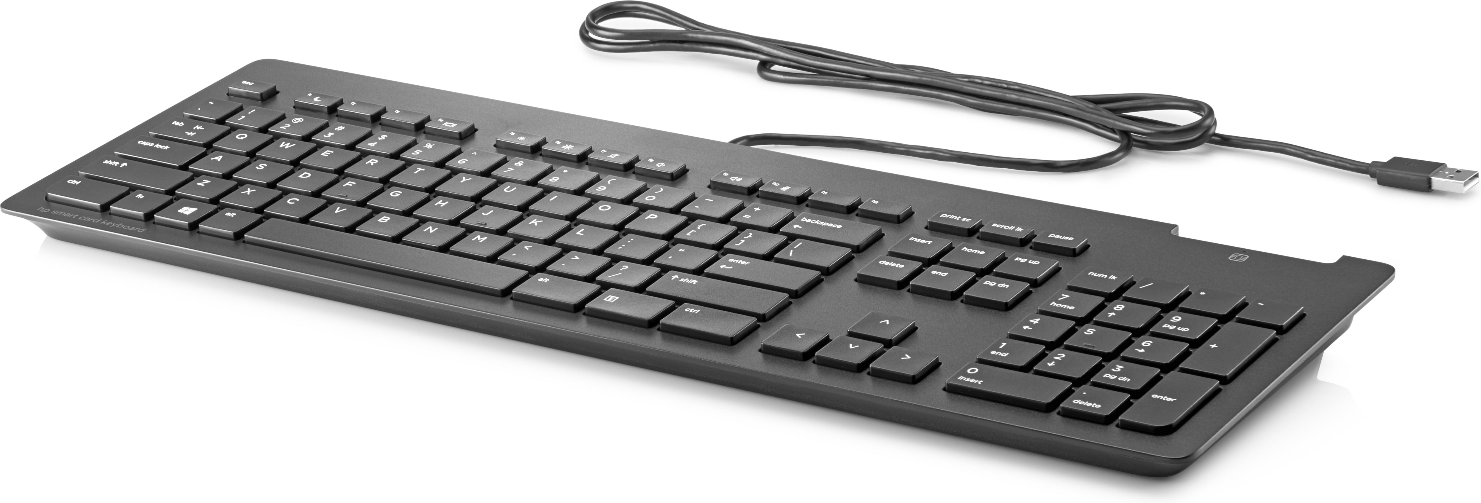 HP Tastatur – mechanisch – kabelgebunden (USB-A) – QWERTY (US-INT) – Smartcard-Leser – schwarz
