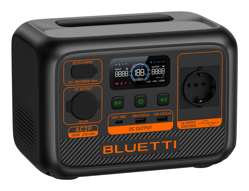 Bluetti AC2P – Powerstation – 230 Wh, 300 W, LiFePO4