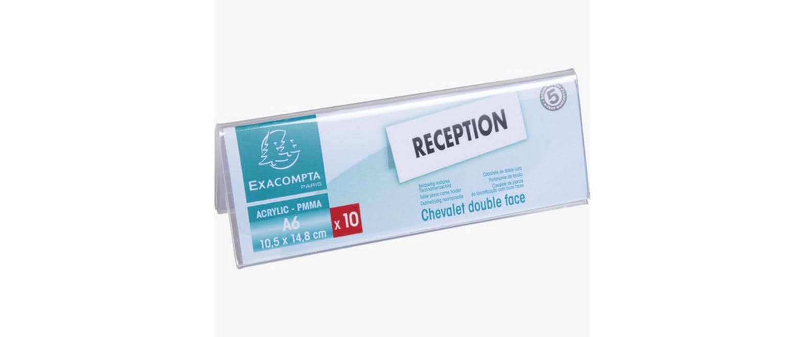 Exacompta Tischaufsteller – für A6 – quer – transparent – Acryl – 10 Stk.