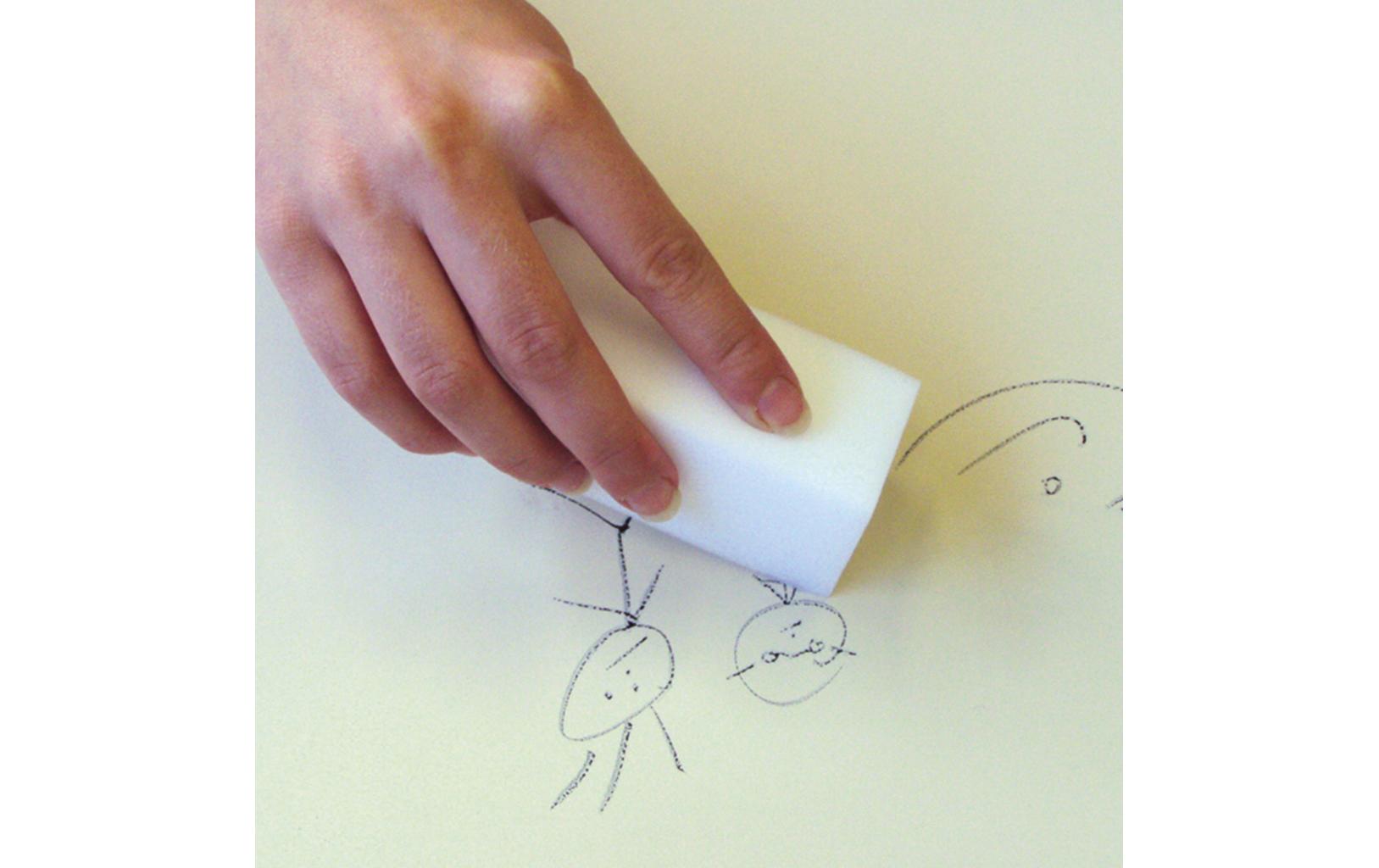 Cpc Fleckenradierer – Melamin, für verschiedene Oberflächen, 31 × 12,5 × 4 cm, Weiss