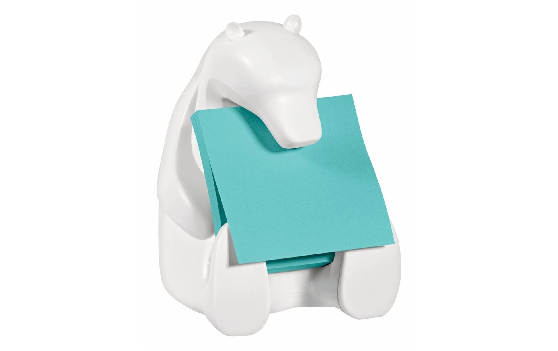 Post-it Z-Notes Spender Bär – 50 Blatt/Block, 76 × 76 mm, weiss, 1 Stück