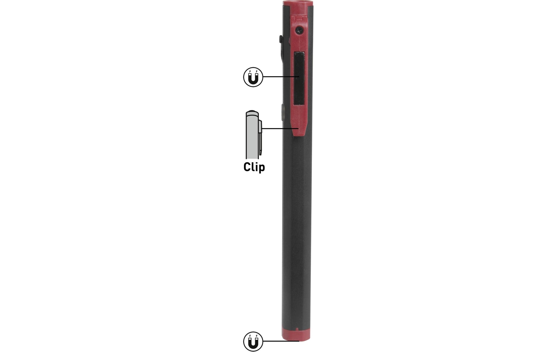 KRAFTWERK Taschenlampe COB 300 – 300 lm, IP20, Akkubetrieb, dimmbar – Schwarz