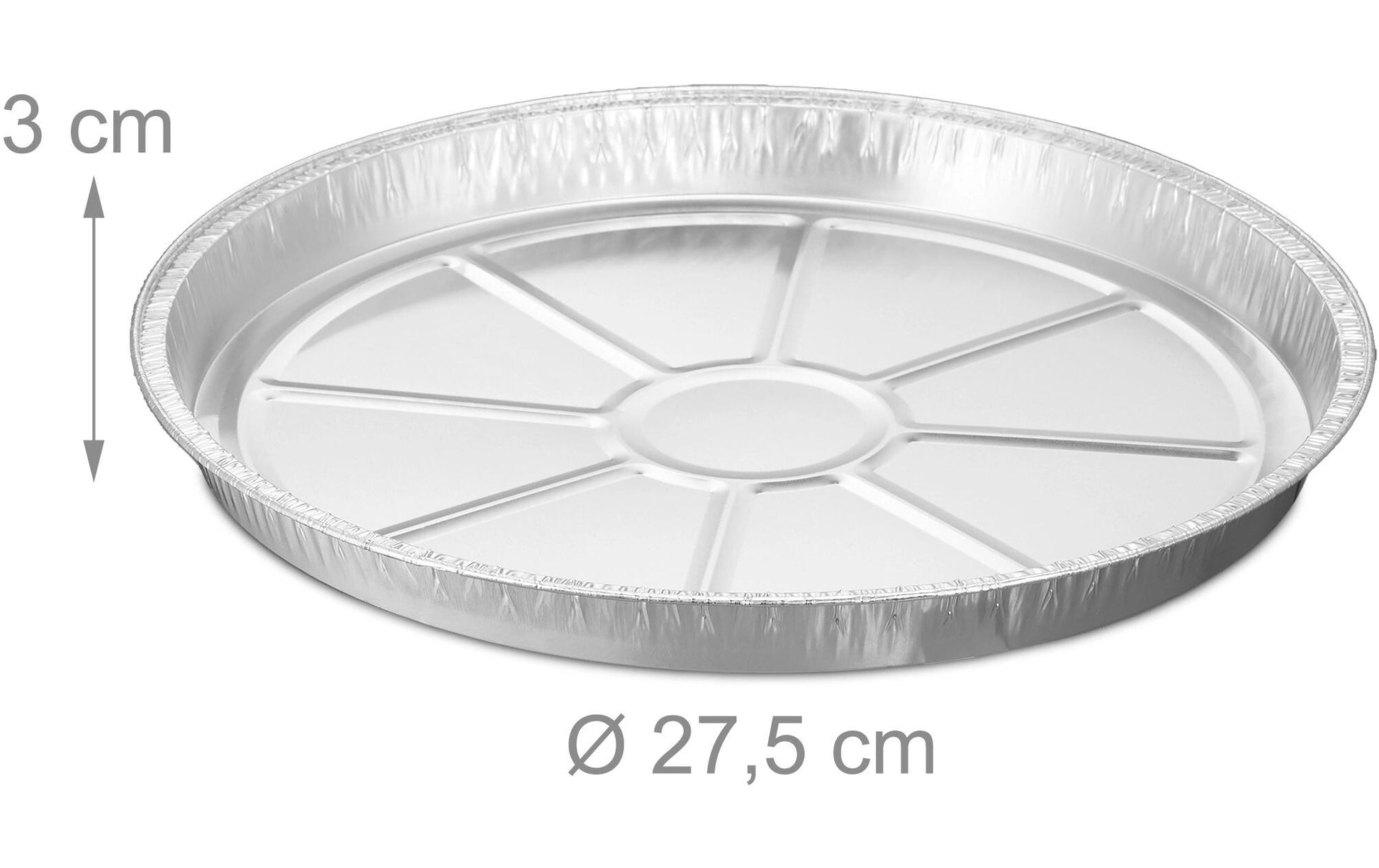 Relaxdays Muffinförmchen Ø 27,5 × 3 cm, 25 Stk., Aluminium, Silber