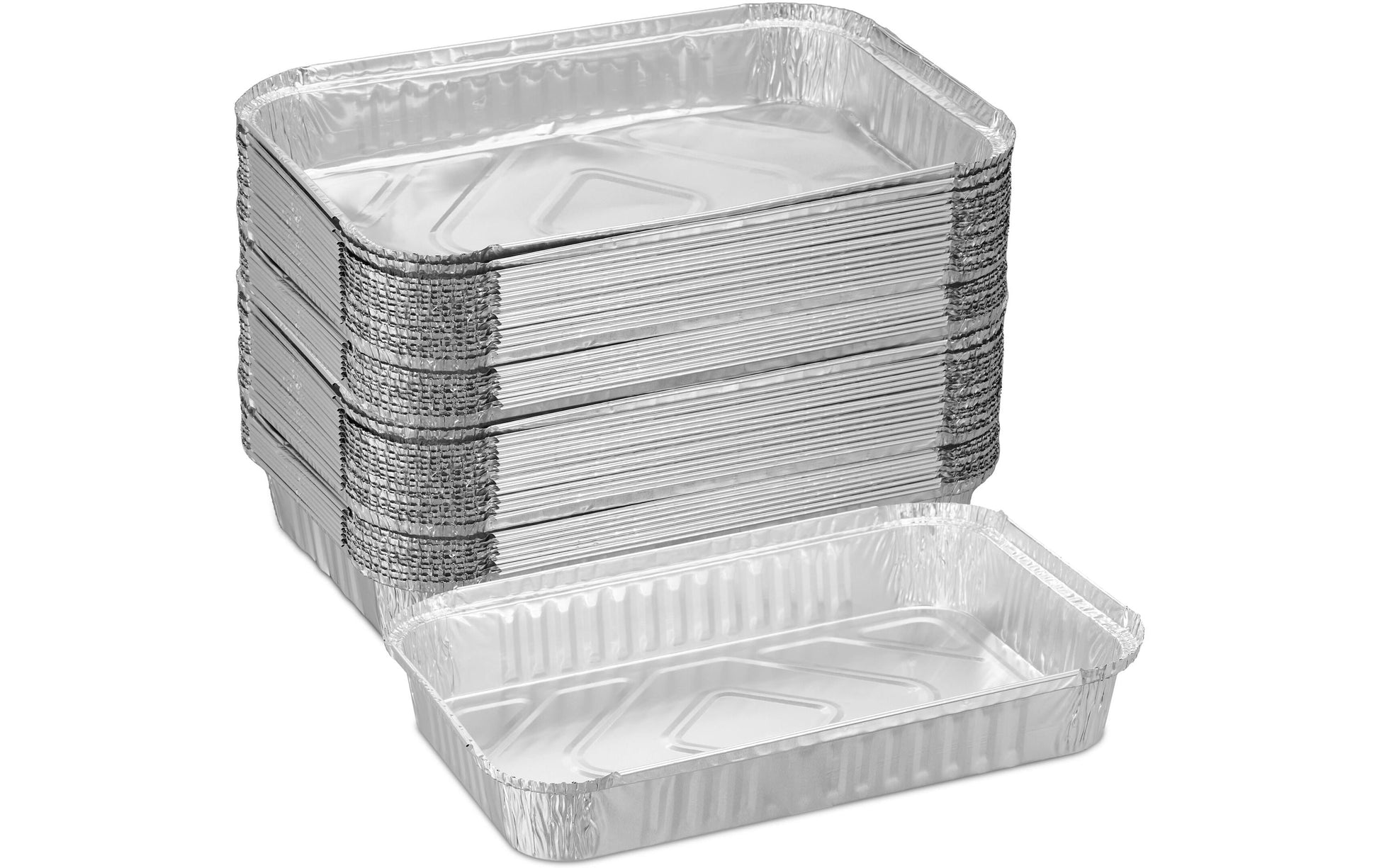 Relaxdays Grillschale, Aluminium, rechteckig – 310 × 210 × 45 mm, Silber – 50 Stk.