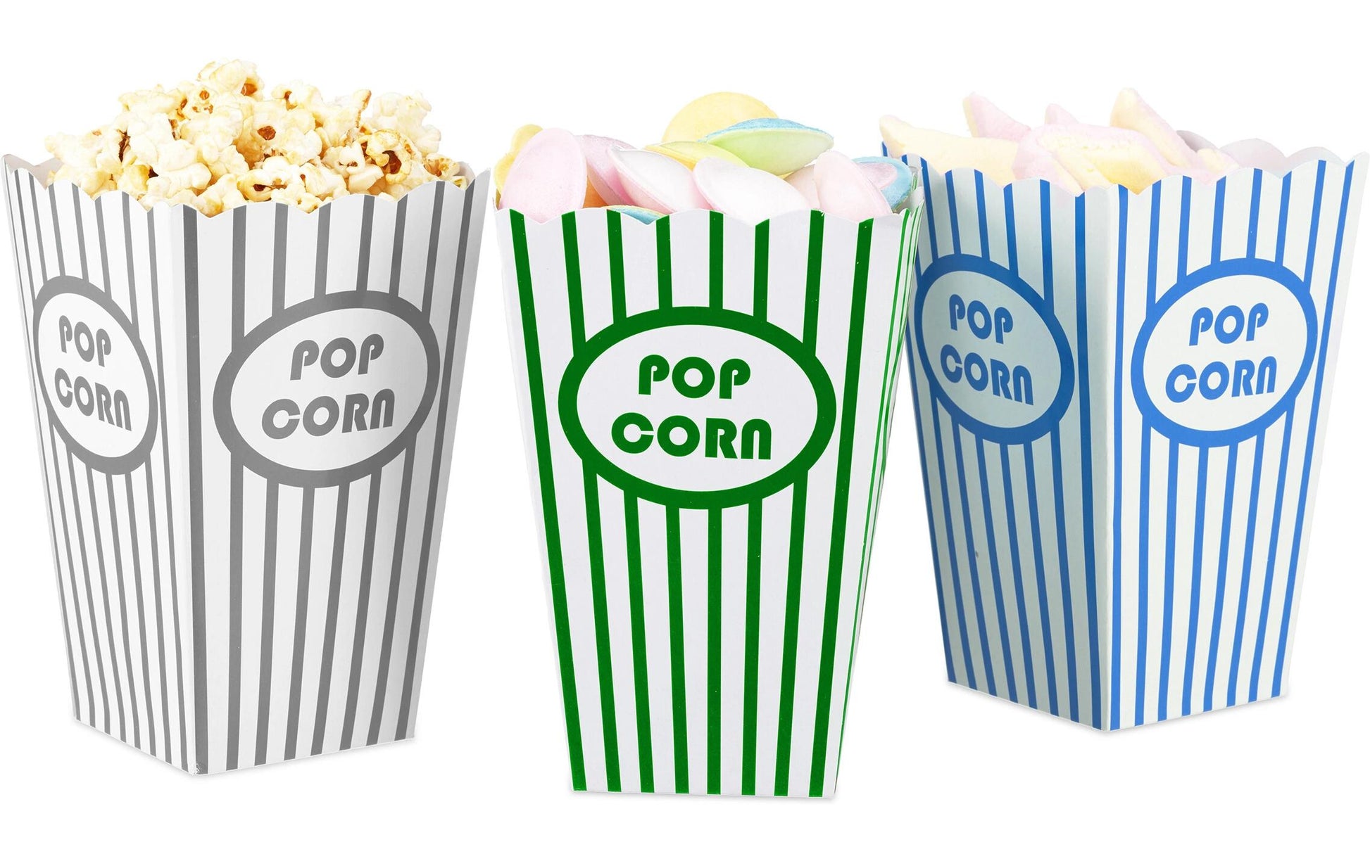 Relaxdays Popcorntüten, Papier, 10,5 × 16 cm, mehrfarbig – 50 Stk.