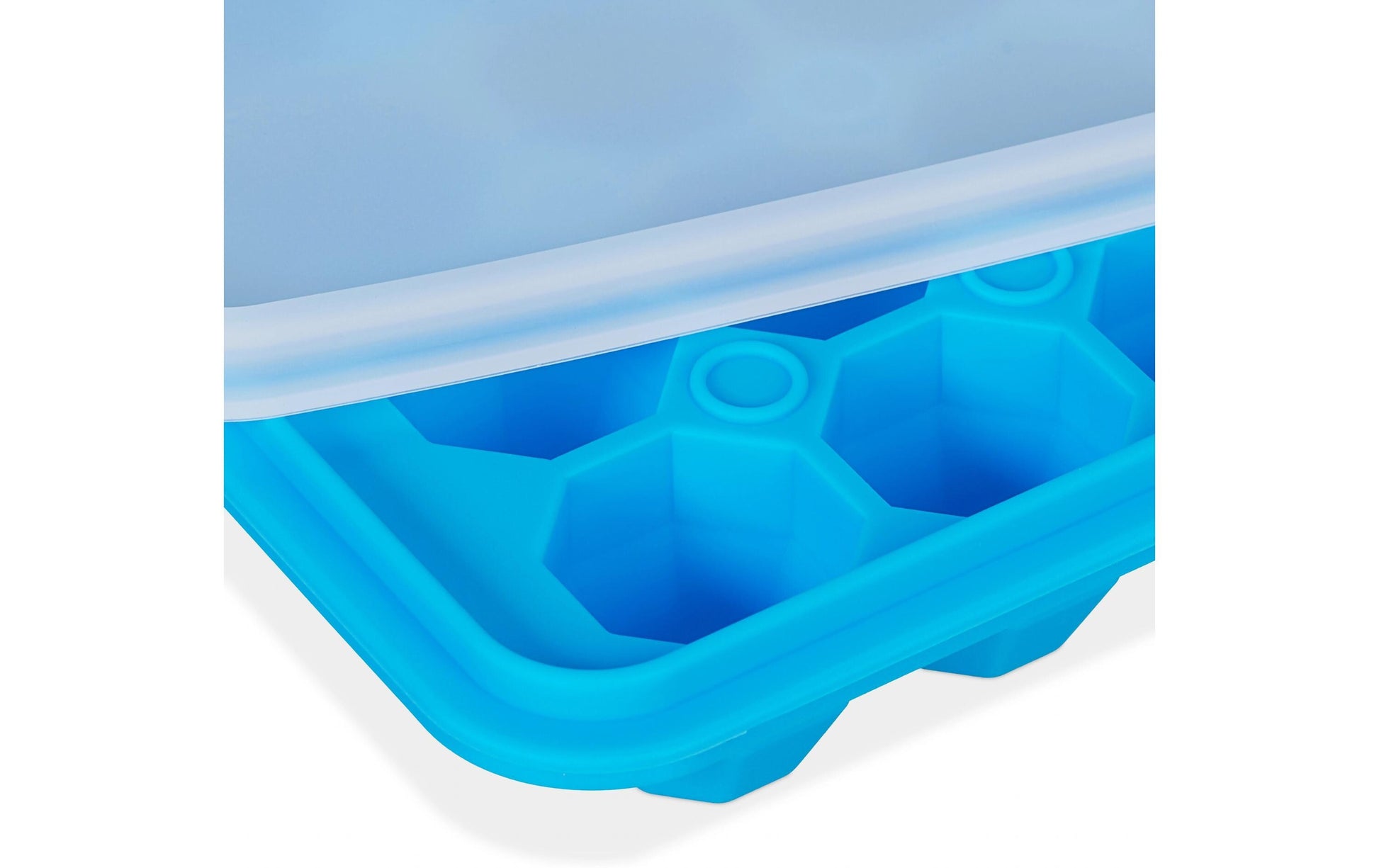Relaxdays Eiswürfelform Diamant – 12,5 × 20,5 × 3 cm, Silikon, Blau, Transparent, 3 Stk., 24 Eiswürfel