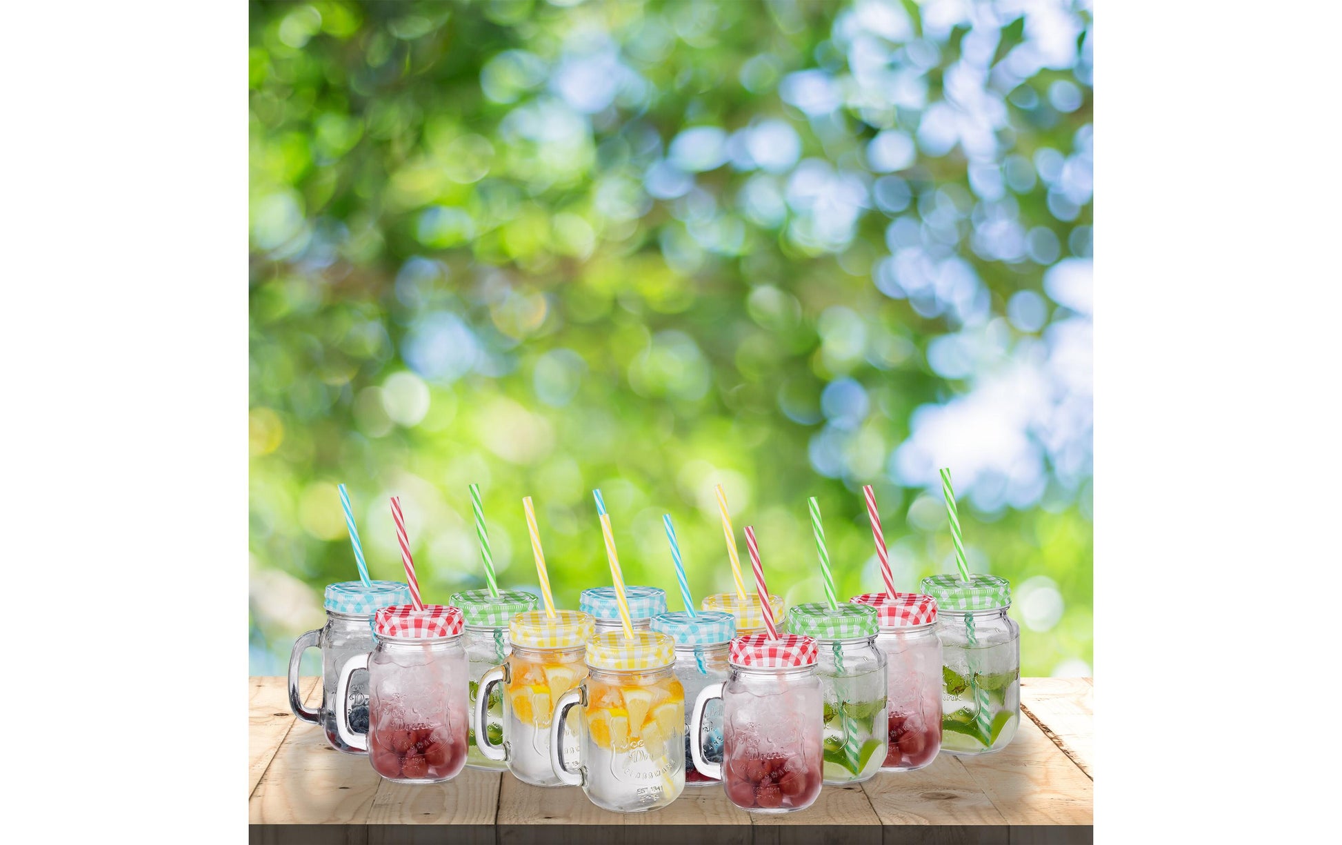 Relaxdays Trinkglas – 12er Set, 500 ml, 11 × 8 × 13,5 cm, Glas, Mehrfarbig, spülmaschinenfest