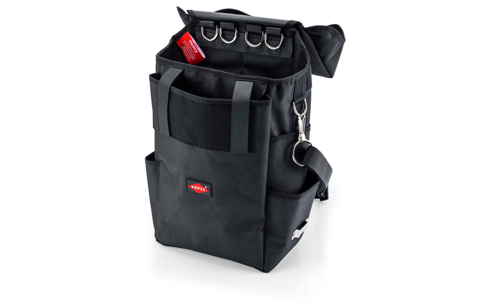 Knipex 00 50 51 T LE Werkzeugrucksack 17 l – leer, mit Schultergurt, schwarz, B 250 × H 470 × T 150 mm