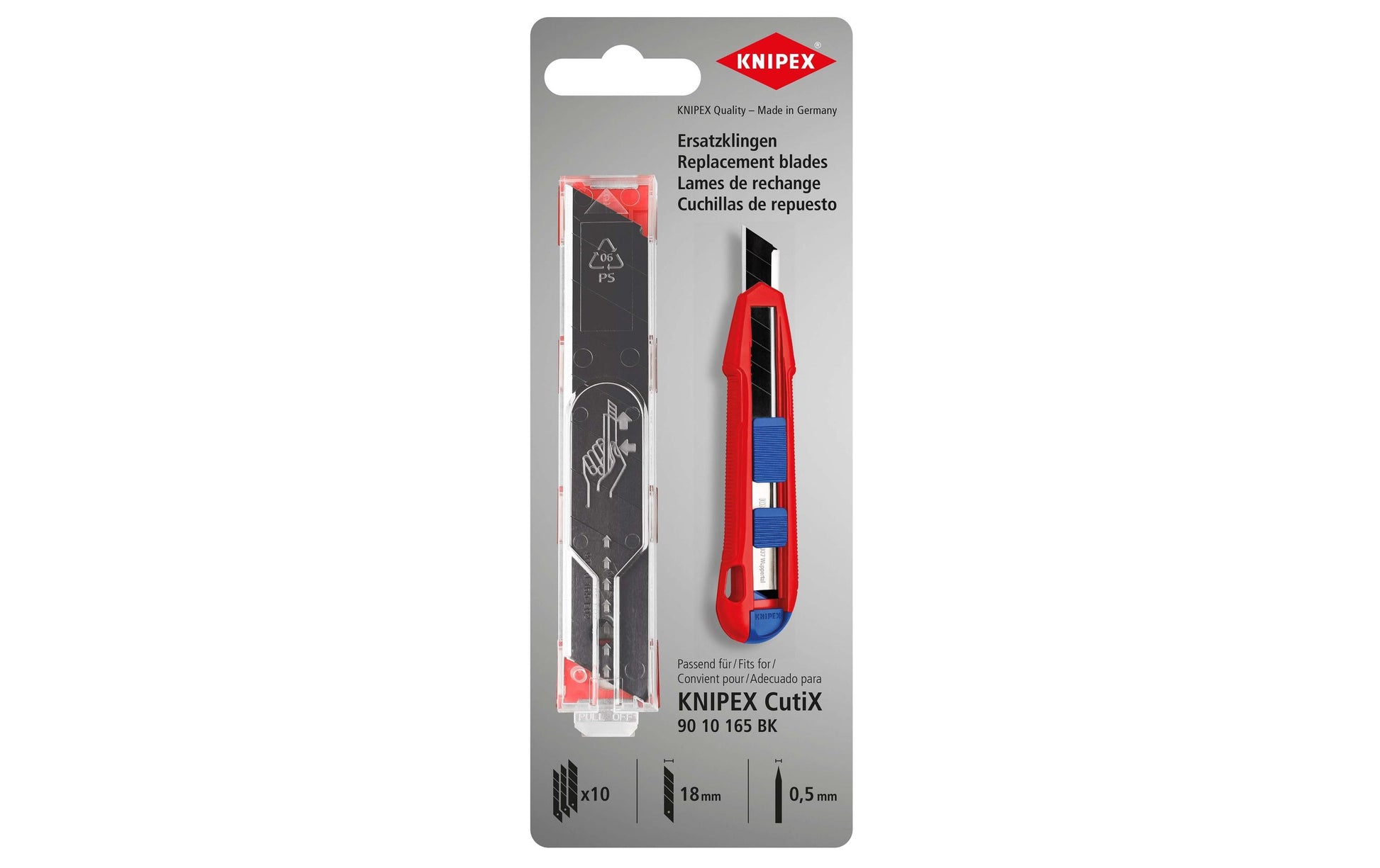 Knipex 90 10 165 Ersatzklingen 18 mm Edelstahl – für CutiX Universalmesser