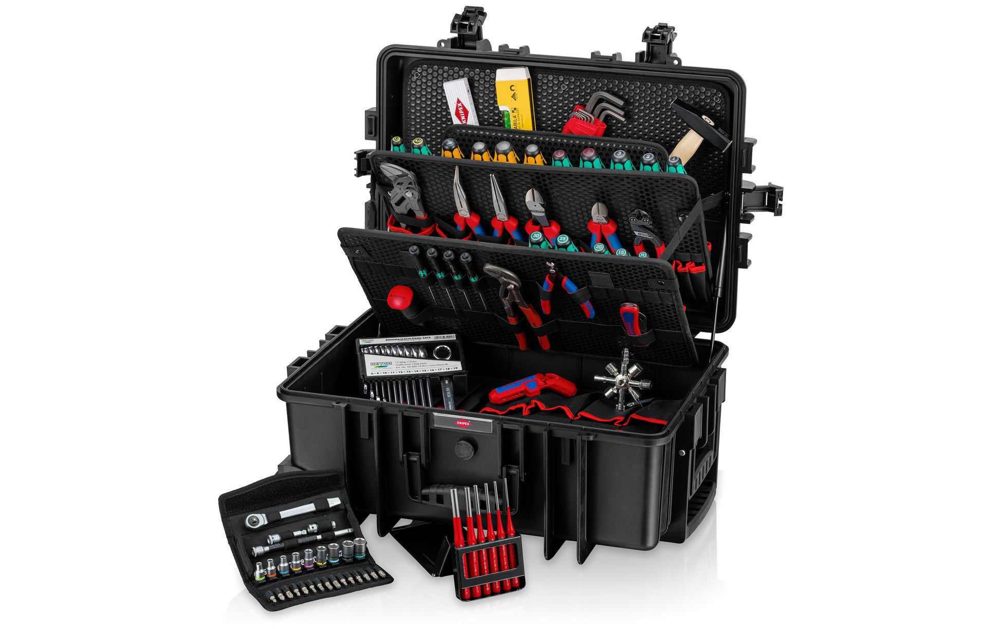 Knipex Robust45 Move Werkzeugkoffer Mechanik – 90-teilig, Nutzinhalt 45 l, Bügelverschluss
