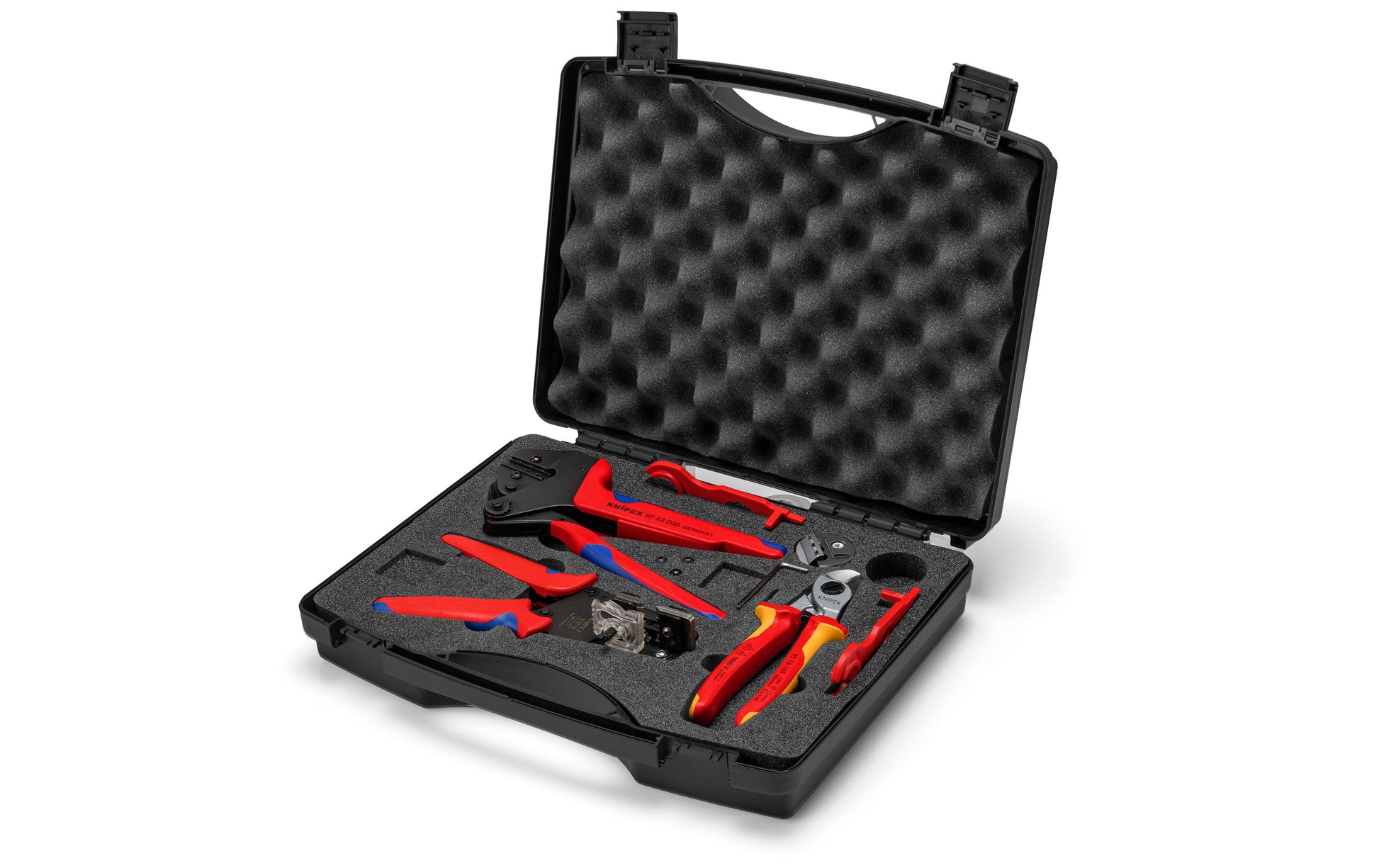Knipex 97 91 04 V02 Werkzeugkoffer PV – für MC4-Steckverbinder – 7-teilig