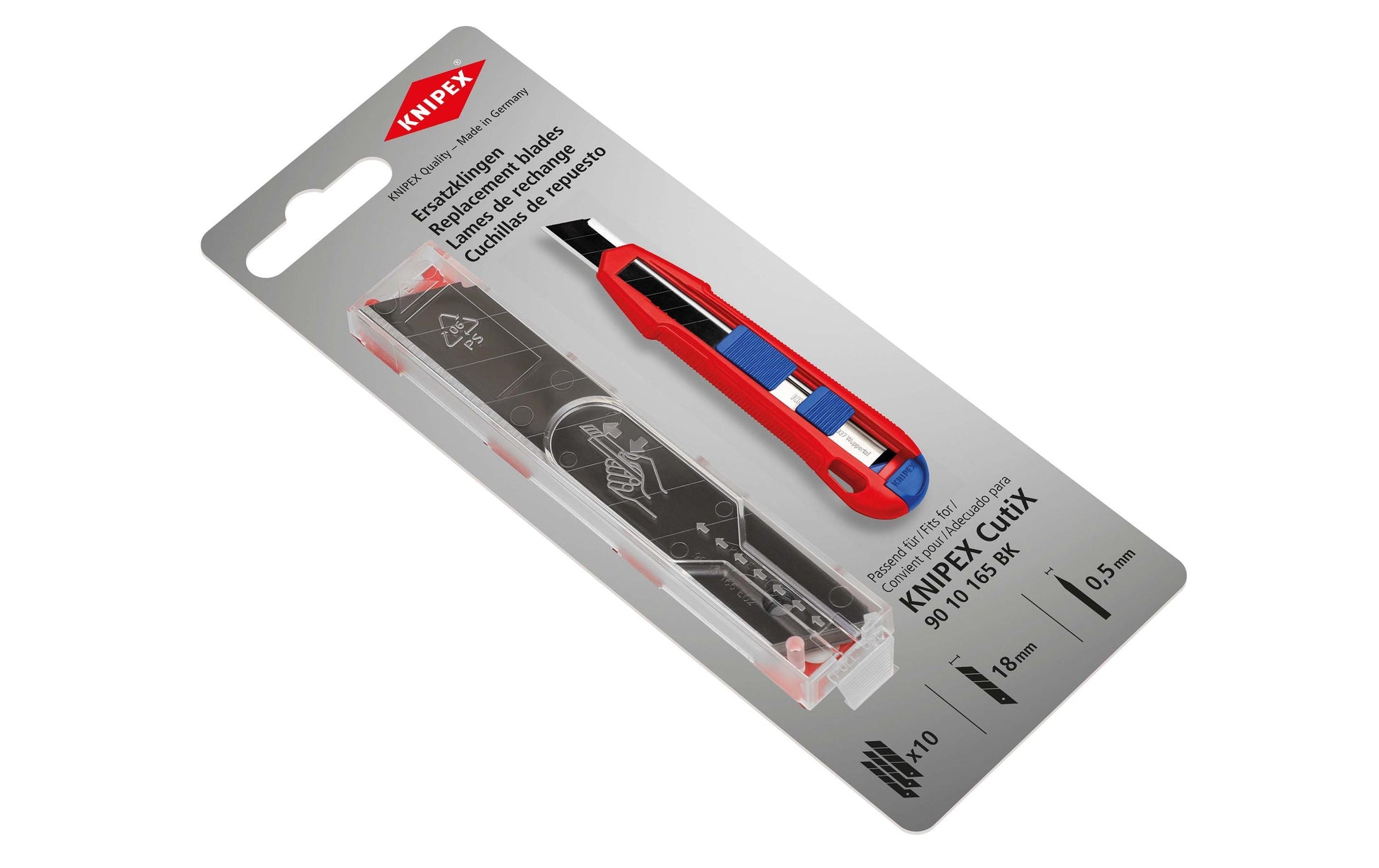 Knipex 90 10 165 Ersatzklingen 18 mm Edelstahl – für CutiX Universalmesser