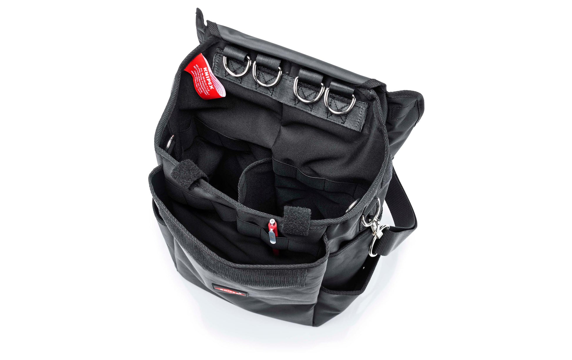 Knipex 00 50 51 T LE Werkzeugrucksack 17 l – leer, mit Schultergurt, schwarz, B 250 × H 470 × T 150 mm