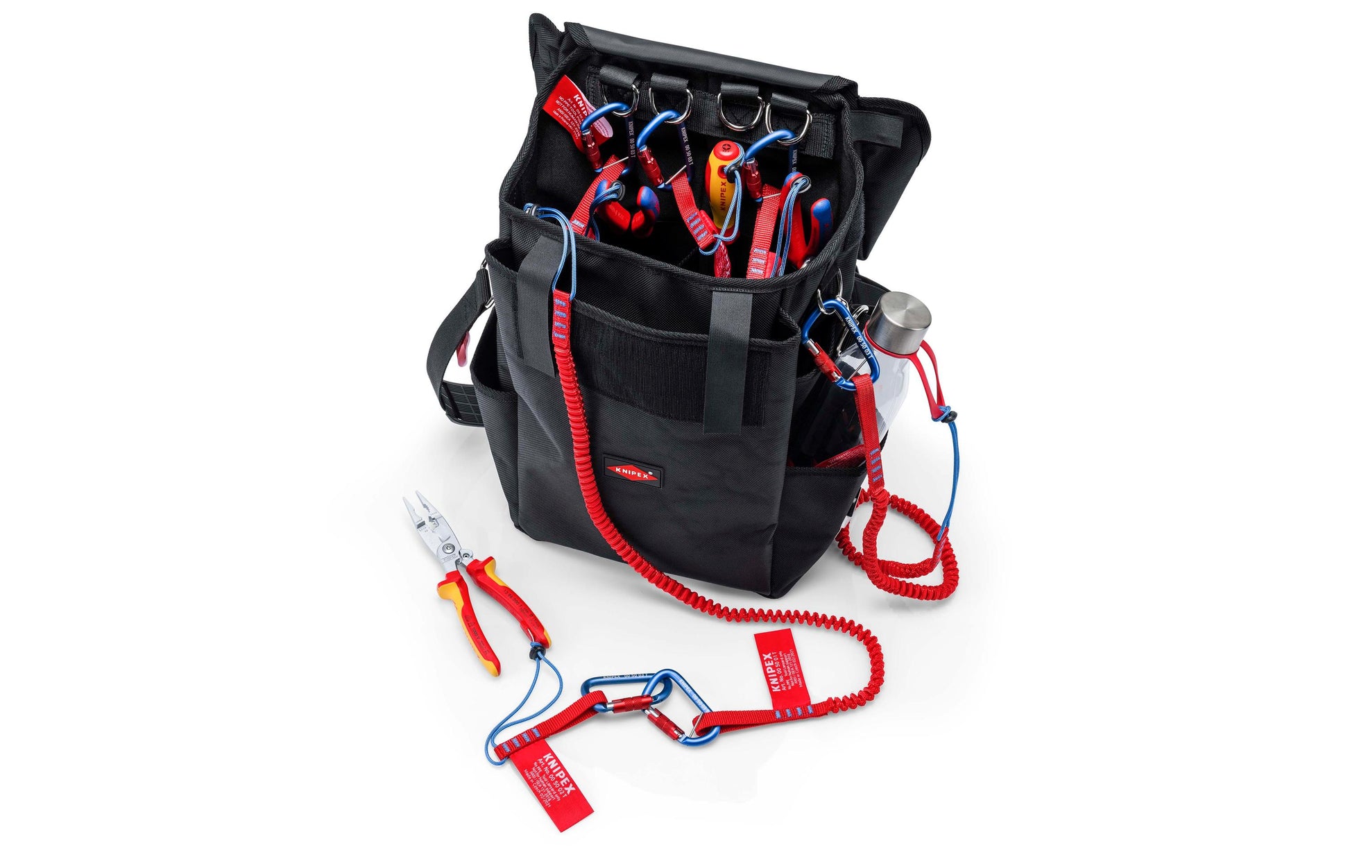 Knipex 00 50 51 T LE Werkzeugrucksack 17 l – leer, mit Schultergurt, schwarz, B 250 × H 470 × T 150 mm