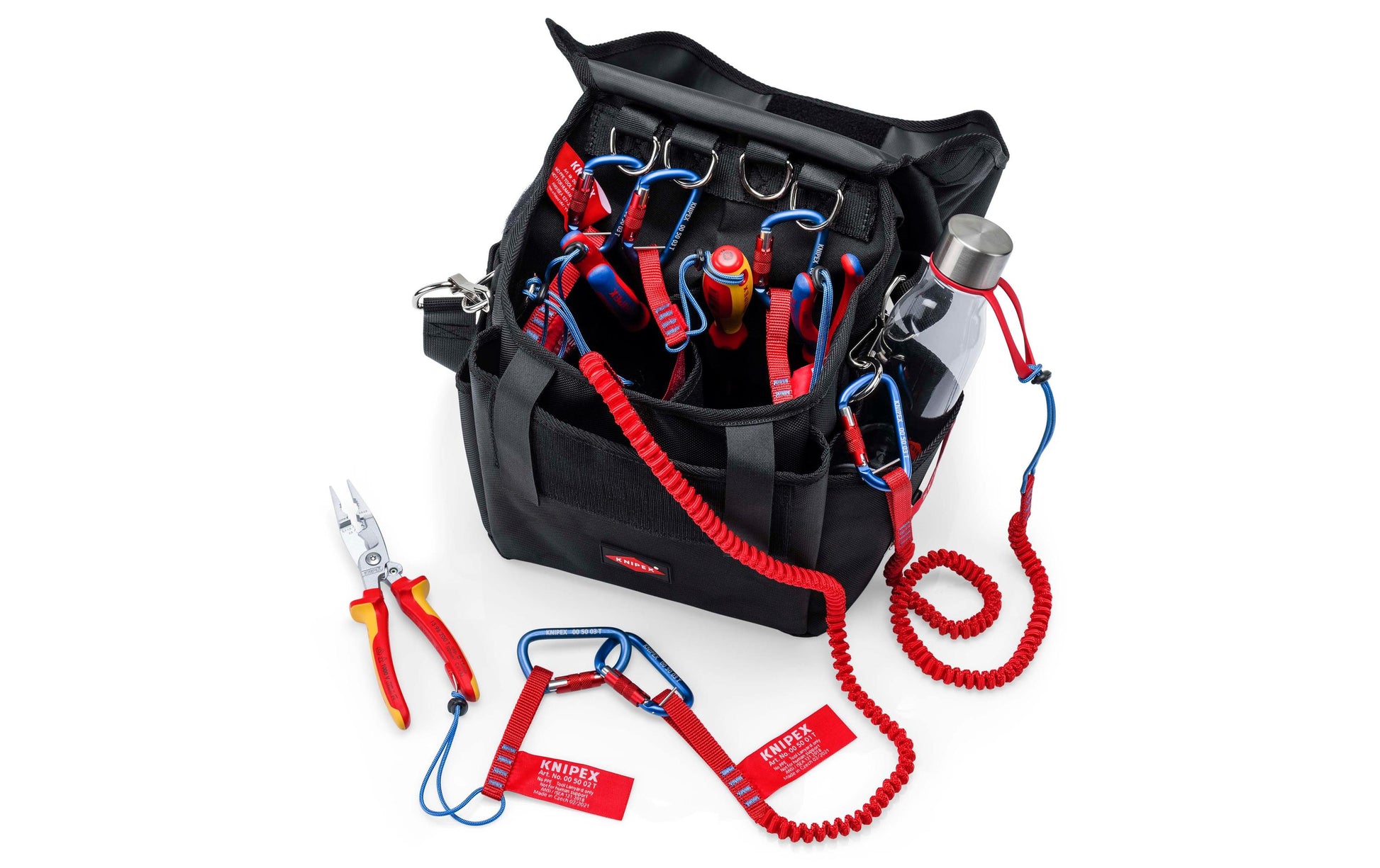Knipex 00 50 50 T LE Werkzeugtasche 12 l – leer, mit Schultergurt, schwarz, PP, B 250 × H 150 × T 300 mm