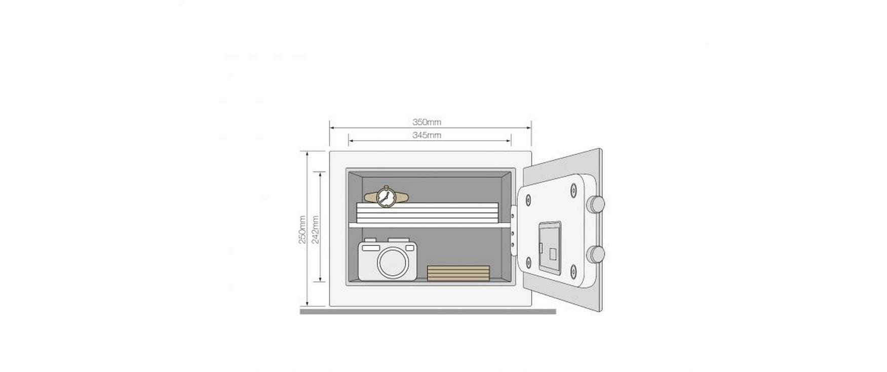 Yale Tresor – mit Zahlenschloss, Stahl, schwarz, 350 × 250 × 300 mm