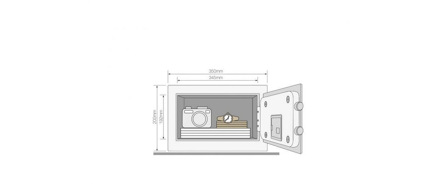 Yale Tresor – mit Zahlenschloss, Stahl, schwarz, 350 × 200 × 200 mm