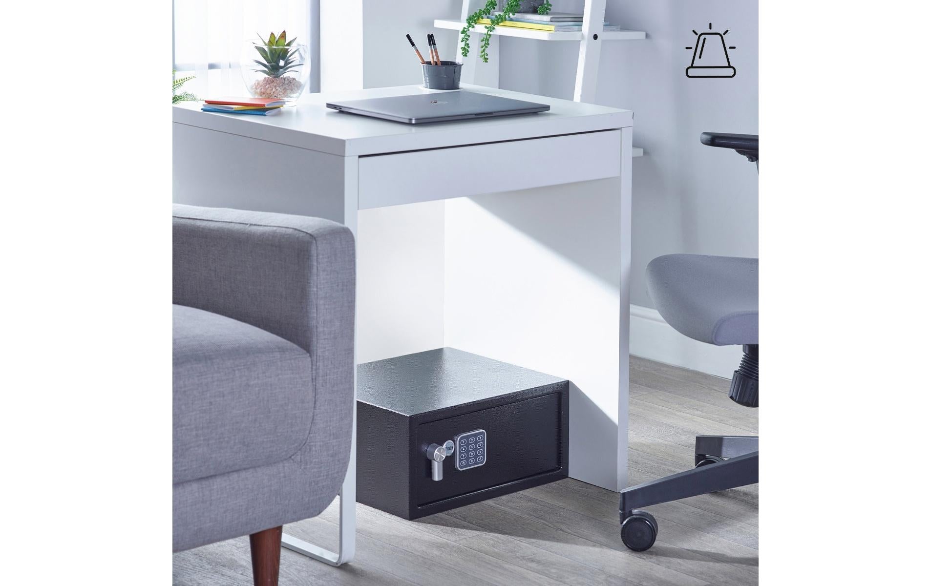 Yale Möbeltresor YLC/200/DB2 – Elektronik + Schlüssel – 24 l – Boden-/Wandmontage – Schwarz