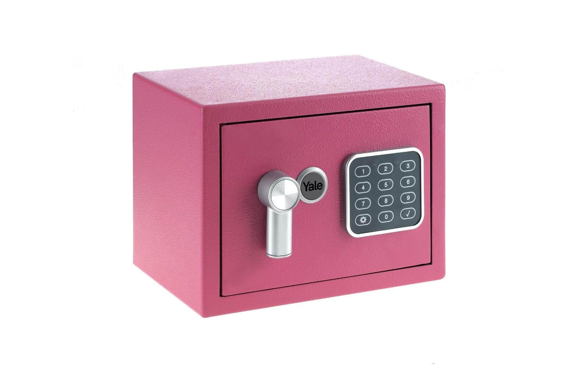 Yale Möbeltresor YSV/170/DB2/P – Elektronikschloss – 3,8 l – Boden-/Wandmontage – Rosa