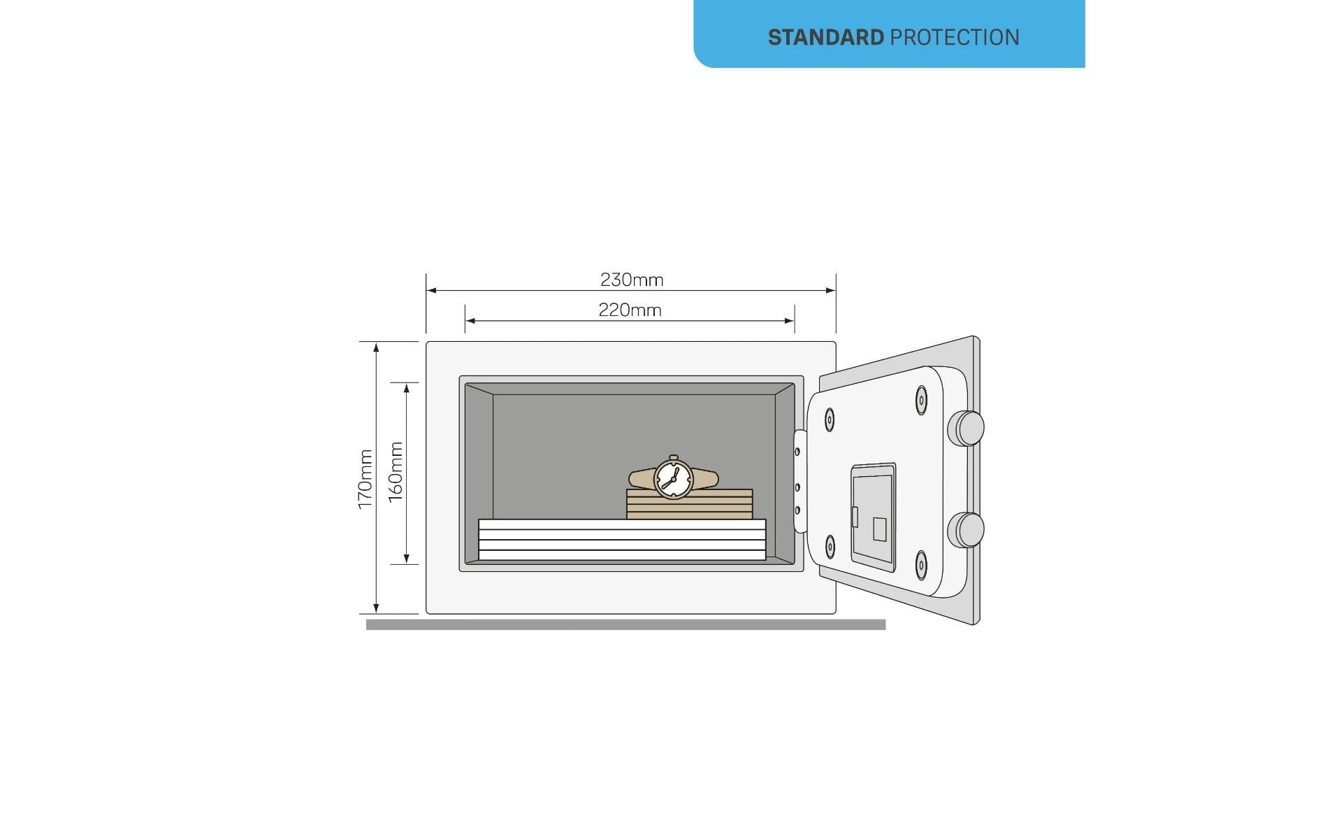 Yale Möbeltresor YSV/170/DB2 – Elektronikschloss – 3,8 l – Boden-/Wandmontage – Schwarz
