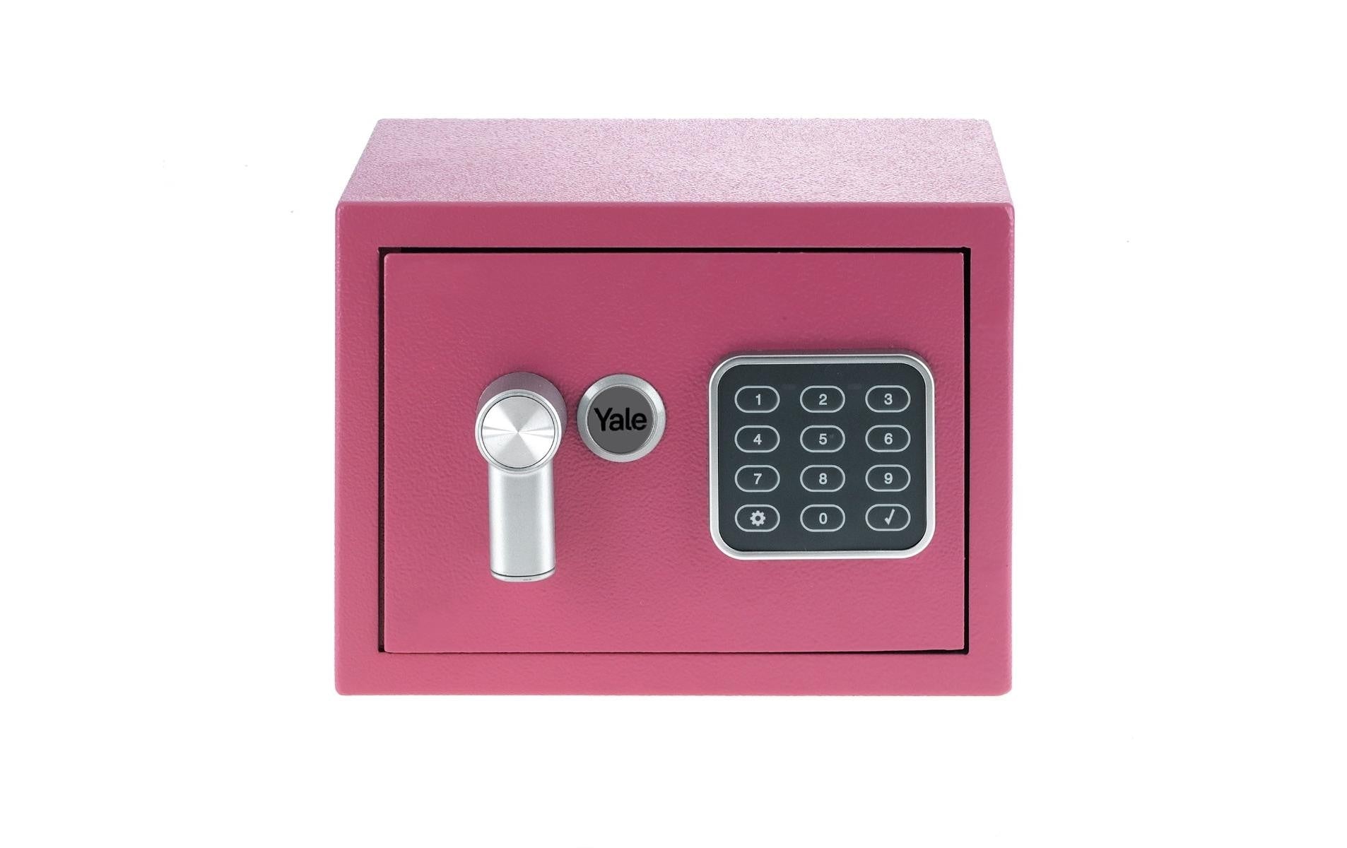 Yale Möbeltresor YSV/170/DB2/P – Elektronikschloss – 3,8 l – Boden-/Wandmontage – Rosa