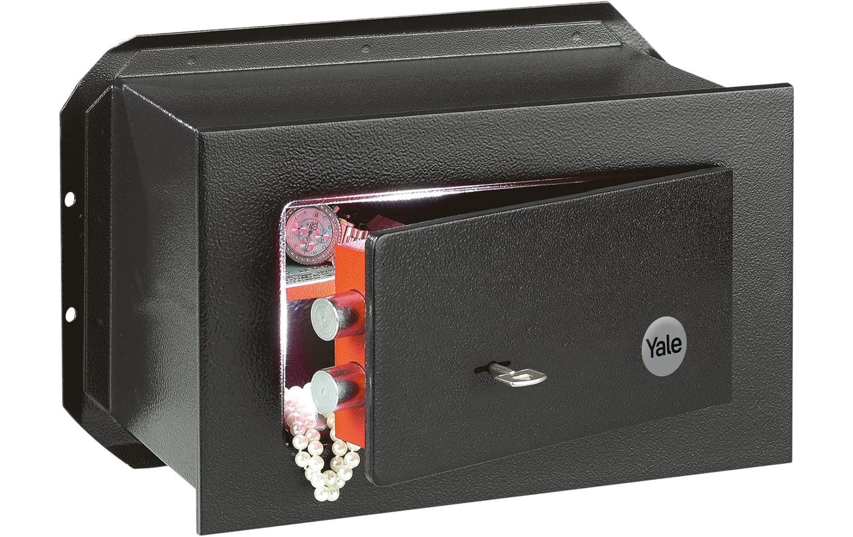 Yale Wandtresor – mit Schlüssel, Schwarz, 360 × 150 × 230 mm