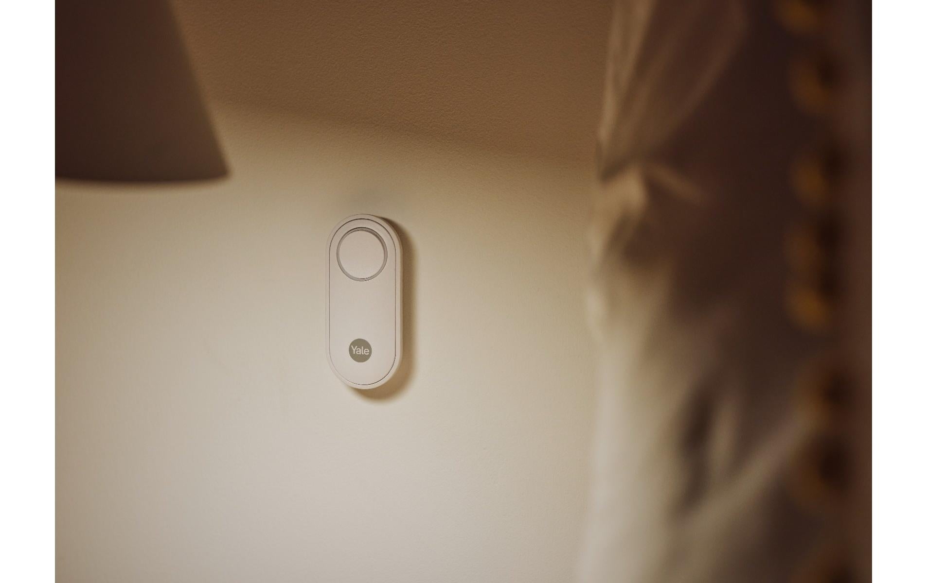 Yale Smart Alarm Button AL-PB-1A-W – Notrufsender, Funk, IP55 – Weiss, für Yale Smart Alarm
