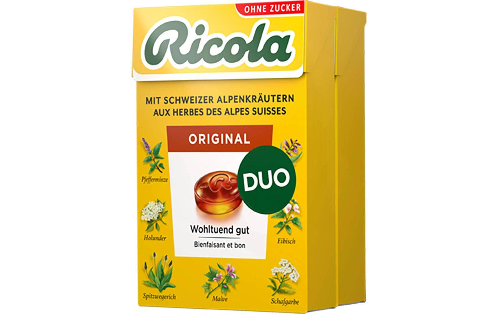 Ricola Box Duo Kräuterbonbons – zuckerfrei – 2 × 50 g