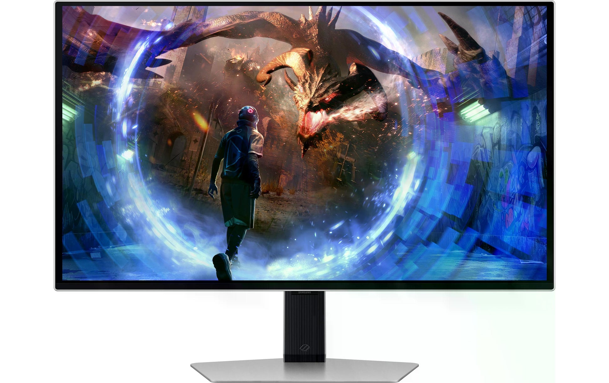 Samsung Odyssey G60Sd – Monitor, 27", 2560 × 1440 (WQHD), OLED, Silber