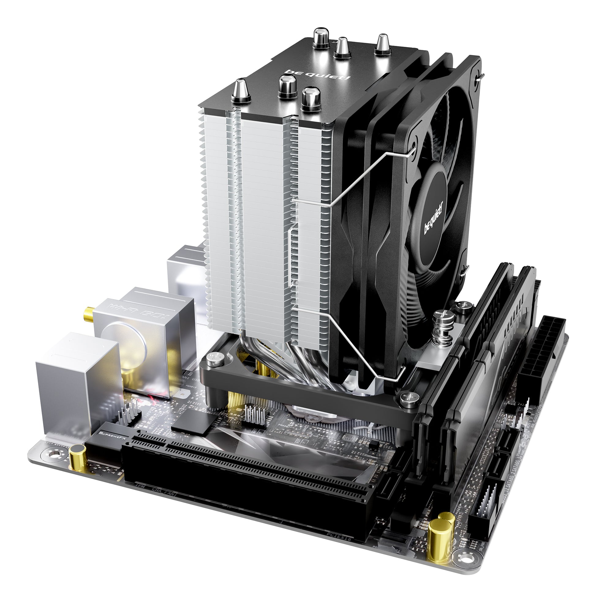 be quiet! be quiet – CPU-Kühler – Pure Rock Slim 3 – 10 cm Lüfter, 1700 U/min, TDP 130 W, für LGA1851/LGA1700/AM4 usw.