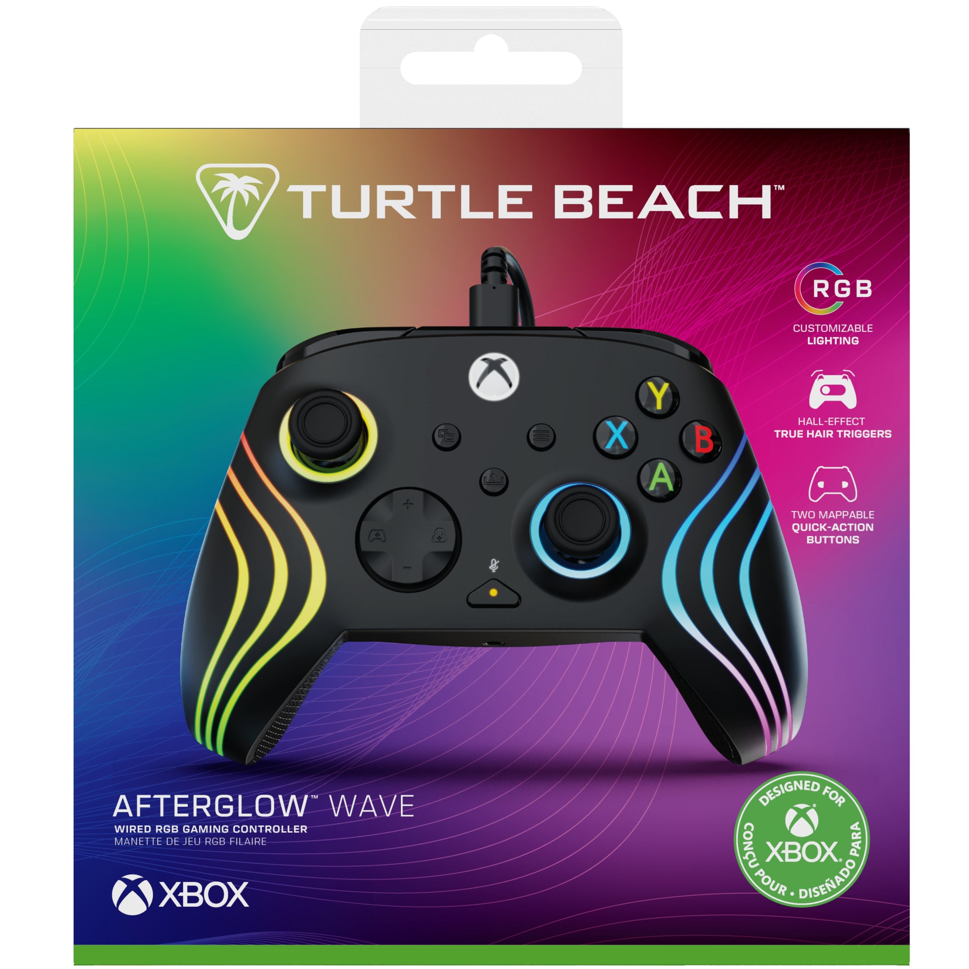 Turtle Beach Gamepad Afterglow Wave – für Xbox Series X|S, Xbox One, Windows-PCs, USB-C, schwarz