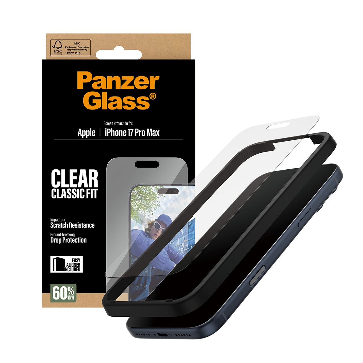 PanzerGlass Displayschutz – für Apple iPhone 17 Pro Max – kratzfest