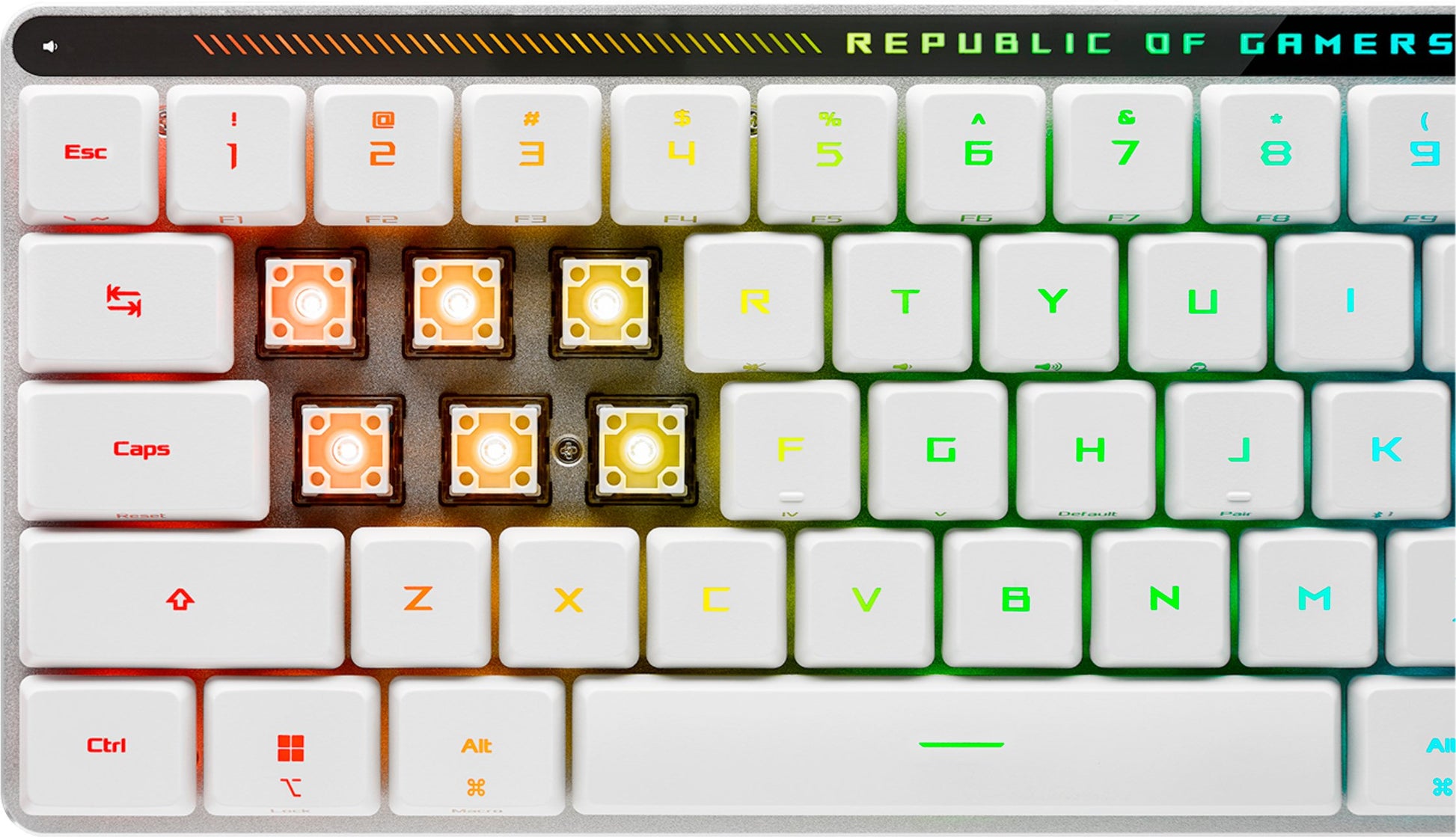 ASUS ROG Falchion RX – Gaming-Tastatur 65% – Mechanisch, RGB – Bluetooth & 2,4 GHz USB-A (Empfänger) – Weiss