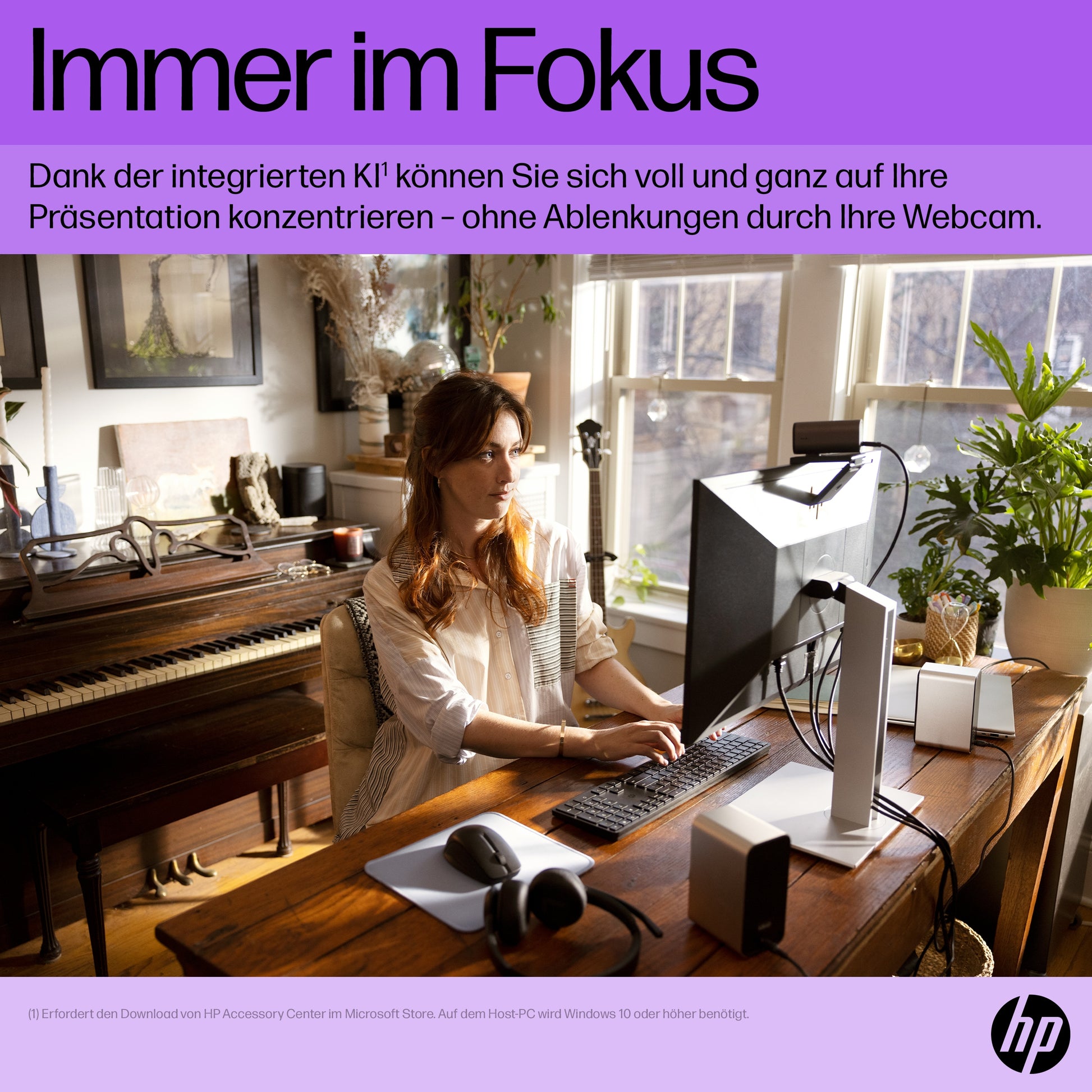HP 965 – Webcam – 4K, bis 60 fps, USB, Autofokus, Schwarz